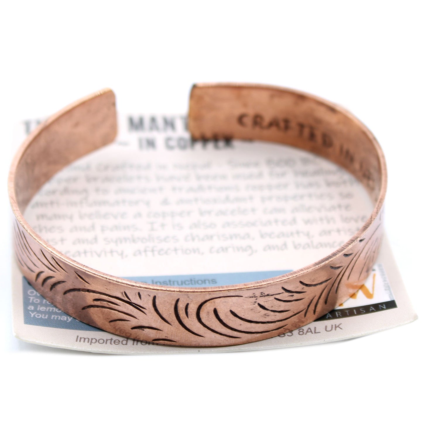 Kupfernes tibetisches Armband - Breite Tribal-Wirbel