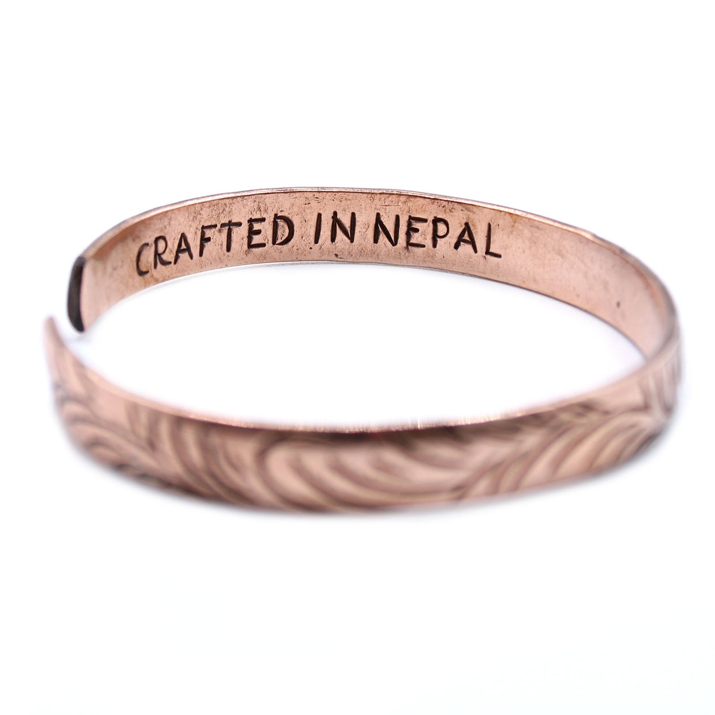 Kupfernes tibetisches Armband - Schmale Tribal-Wirbel