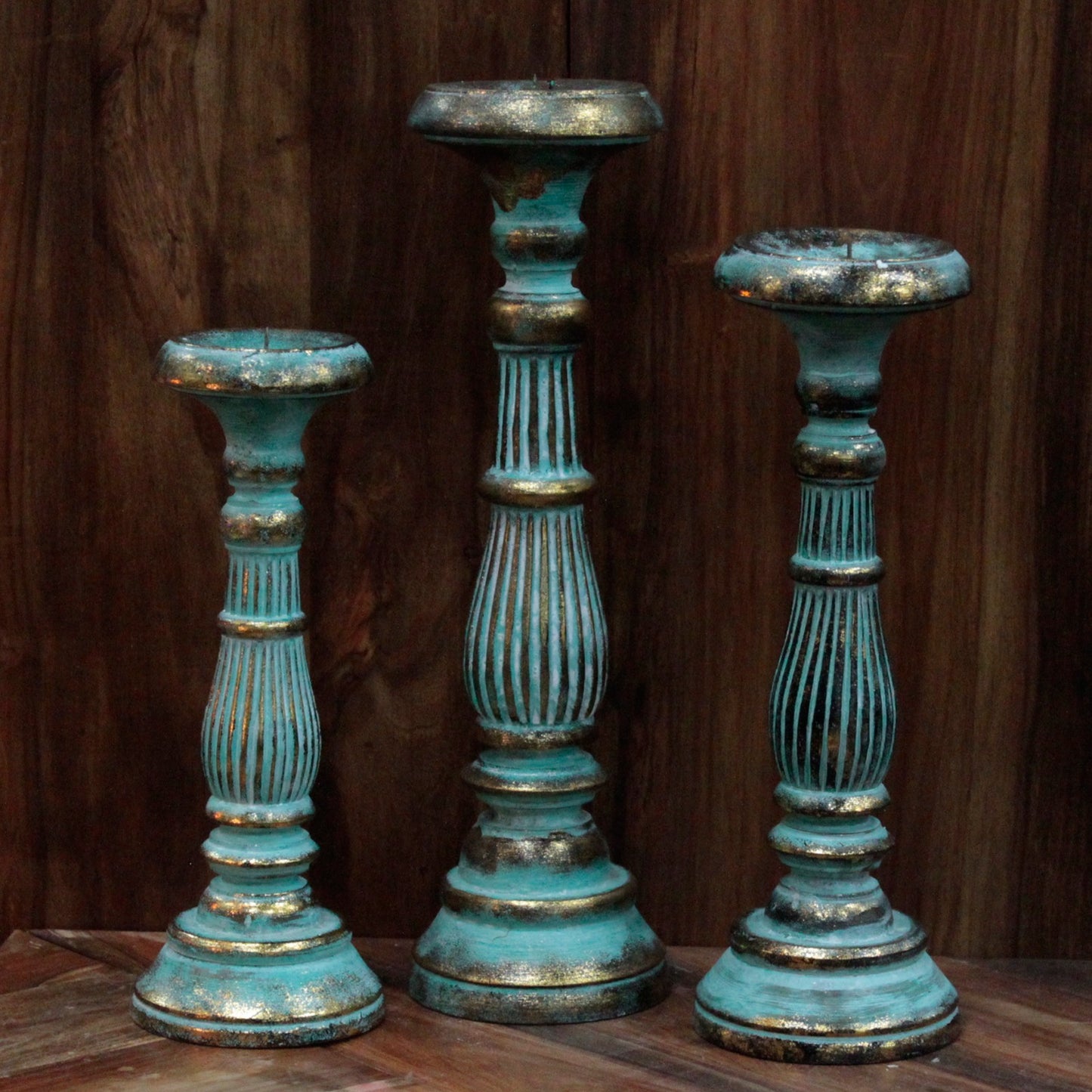 Large Candle Stand - White Gold