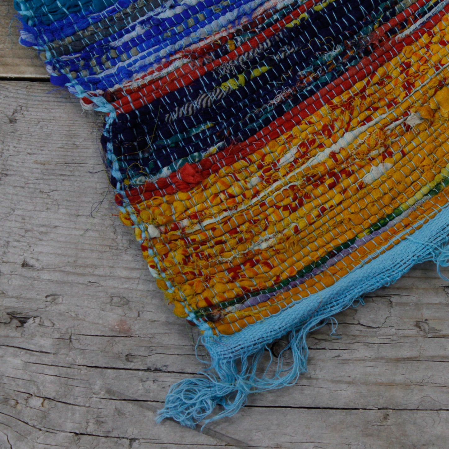 154 x 90cm Luxury Rag Rug - Yellow