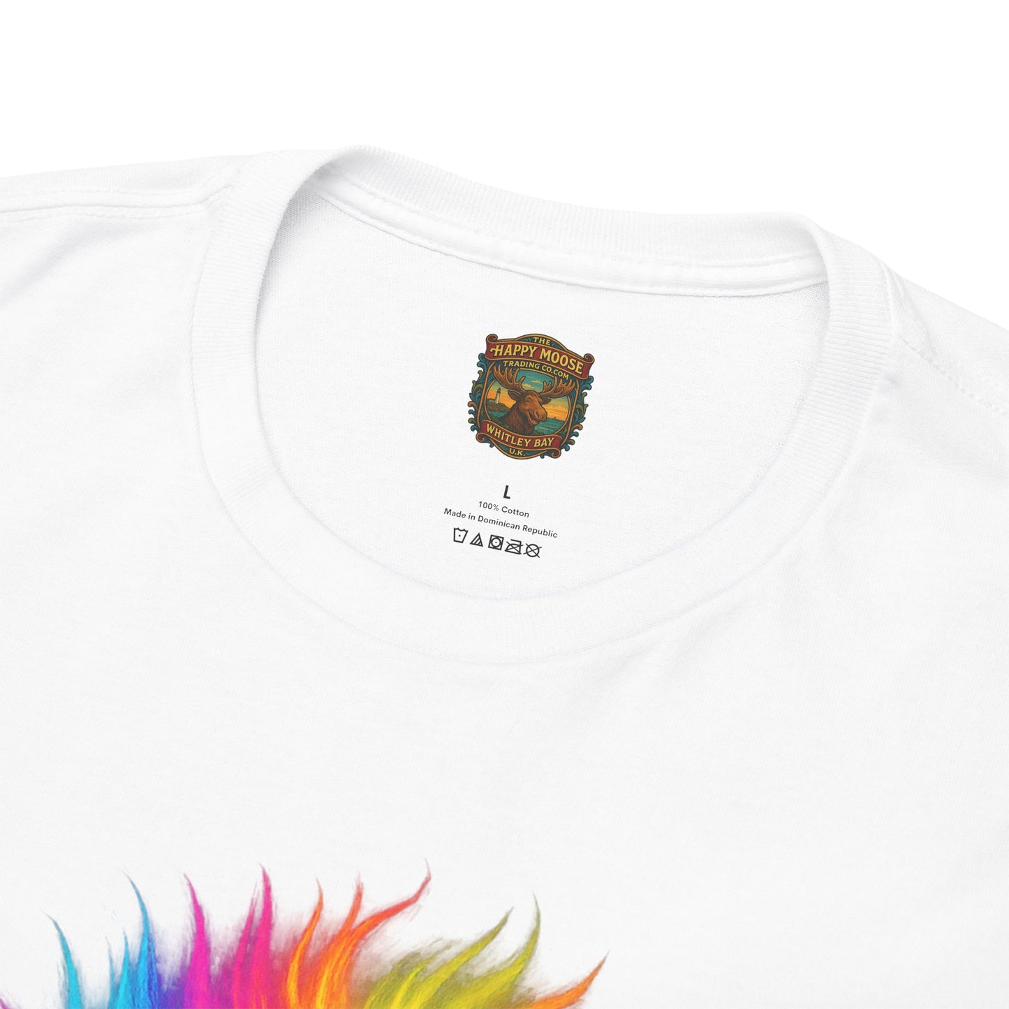 Rainbow Highland Cow T-Shirt — Colourful Neon Graphic Tee