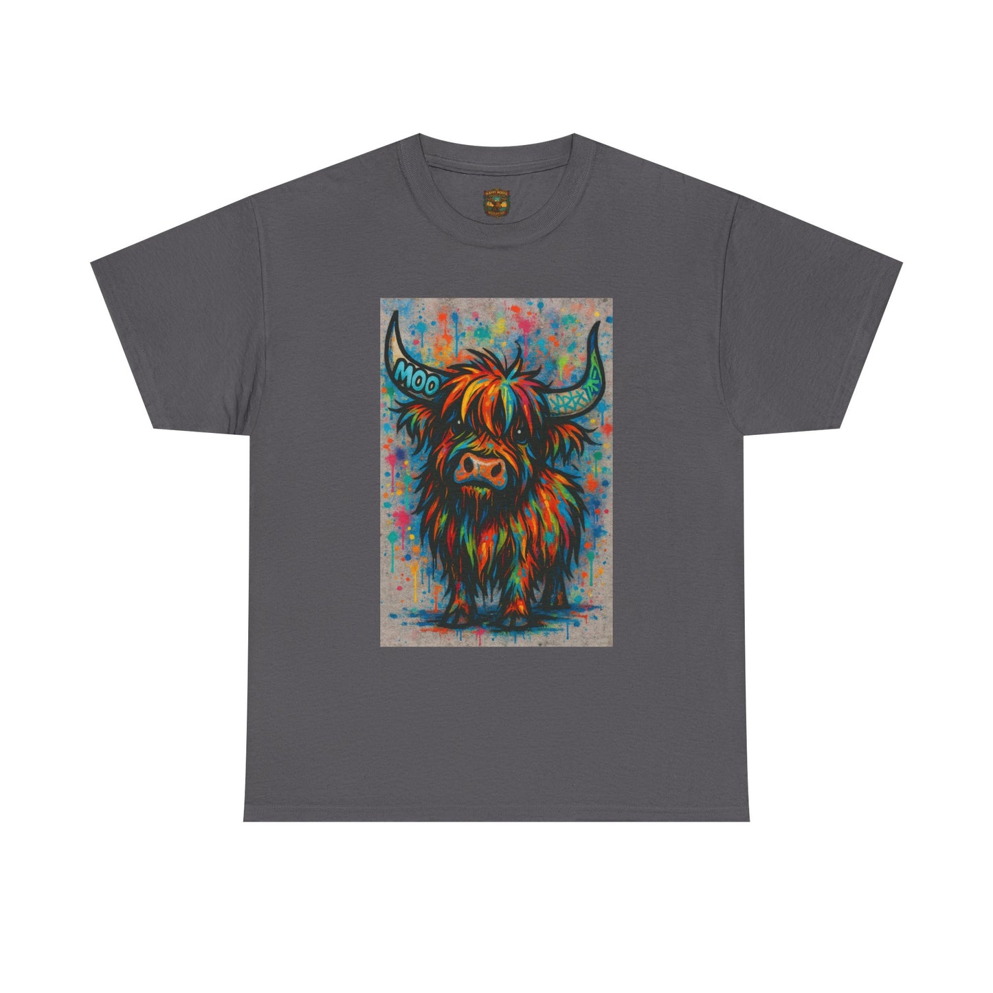 Psychedelic Highland Cow T-Shirt | Retro Rainbow Cow Art 8