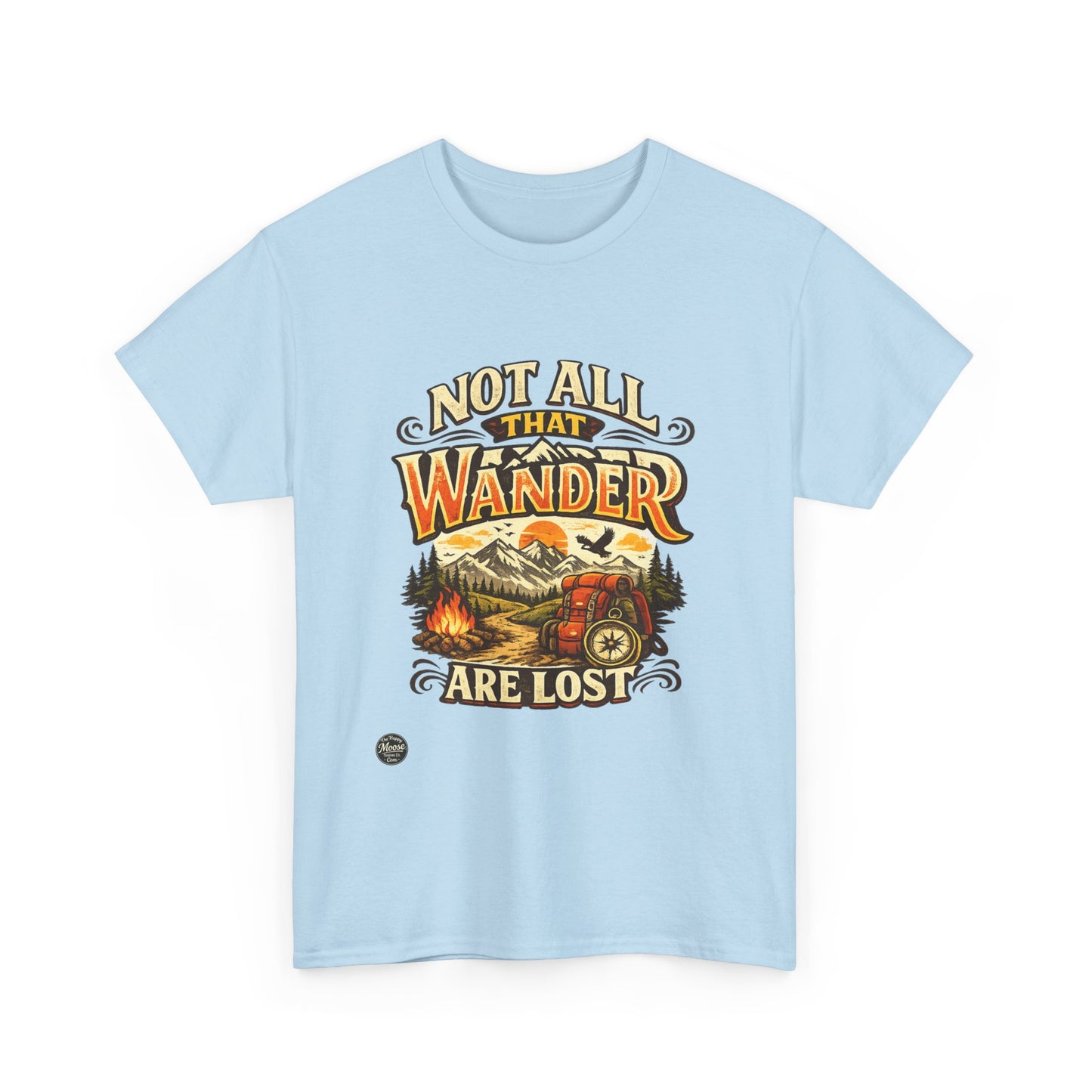 Wander Camper T‑Shirt — "Not All That Wander Are Lost" Adventure Tee