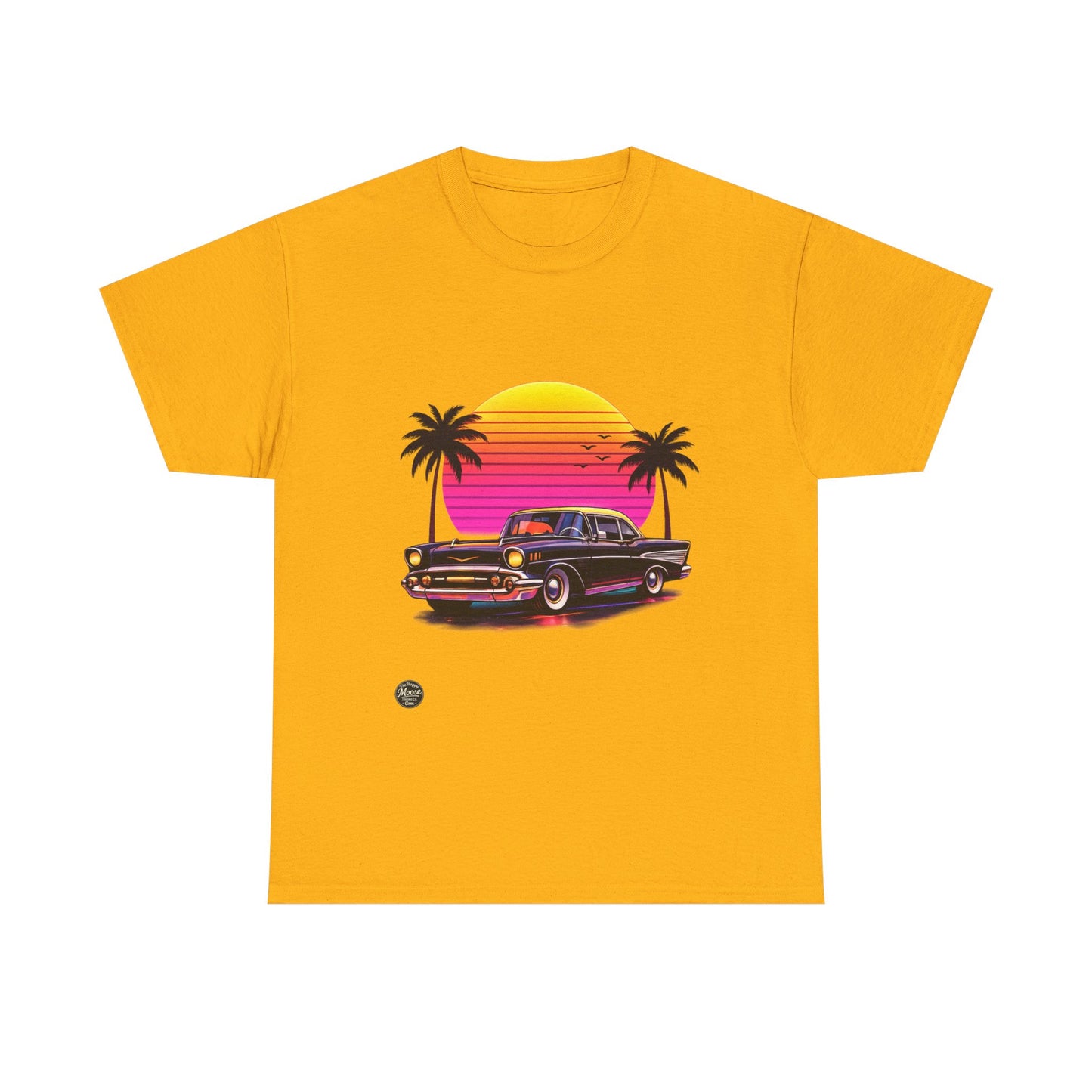 Retro Sunset Classic Car T‑Shirt  EC011