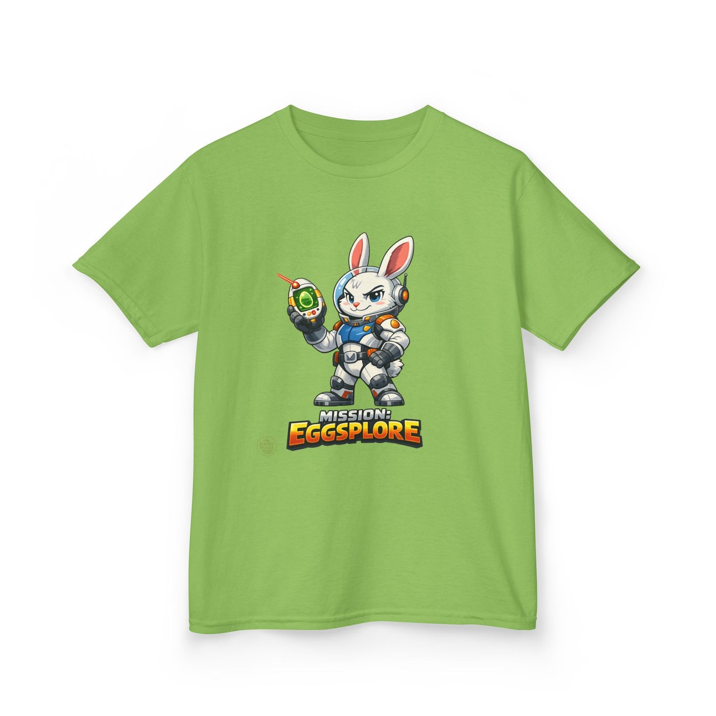 Kids Tee — 'Eggsplore' Bunny Space Explorer Graphic Shirt
