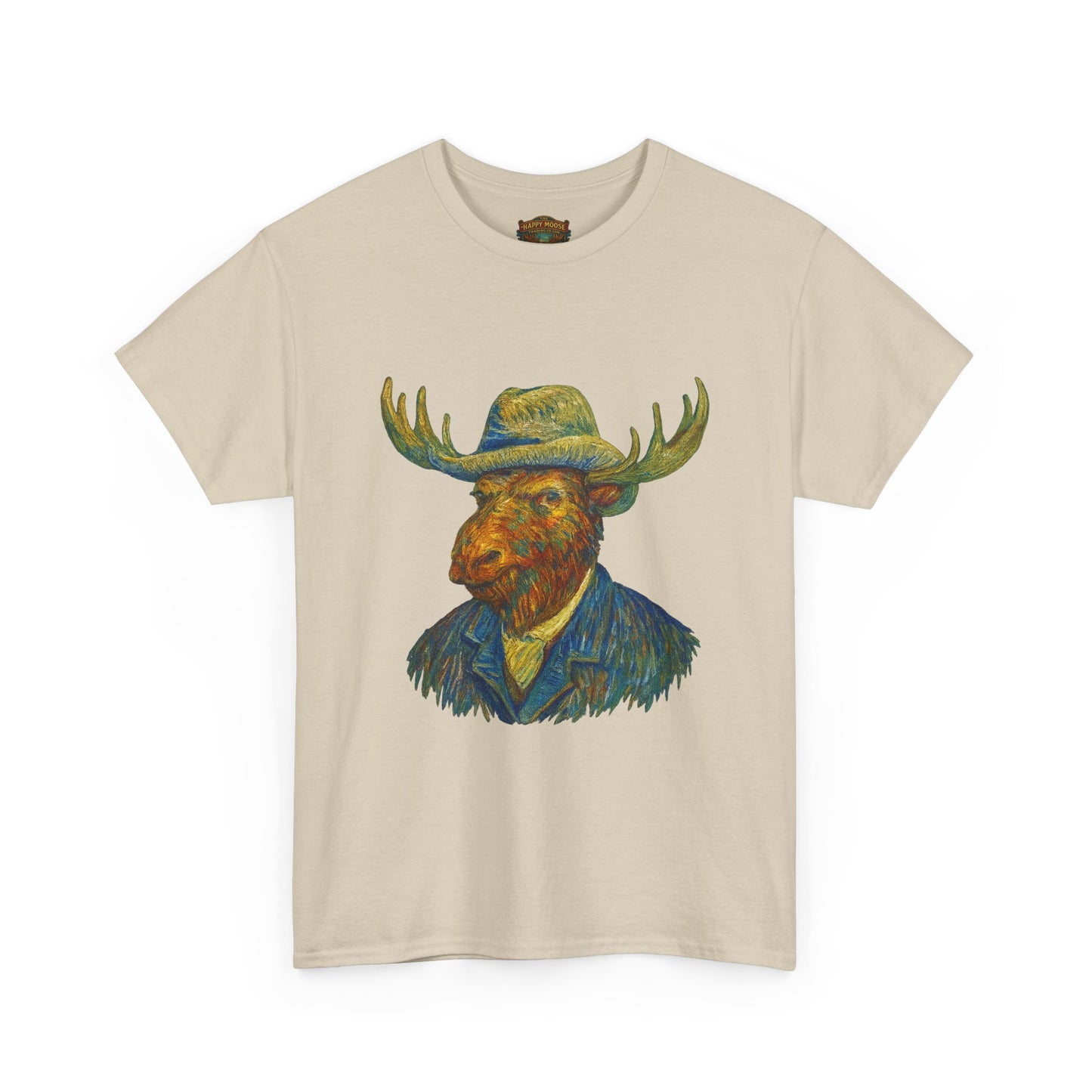 Moose Gogh Self-portrait with Straw Hat |  Art Tee