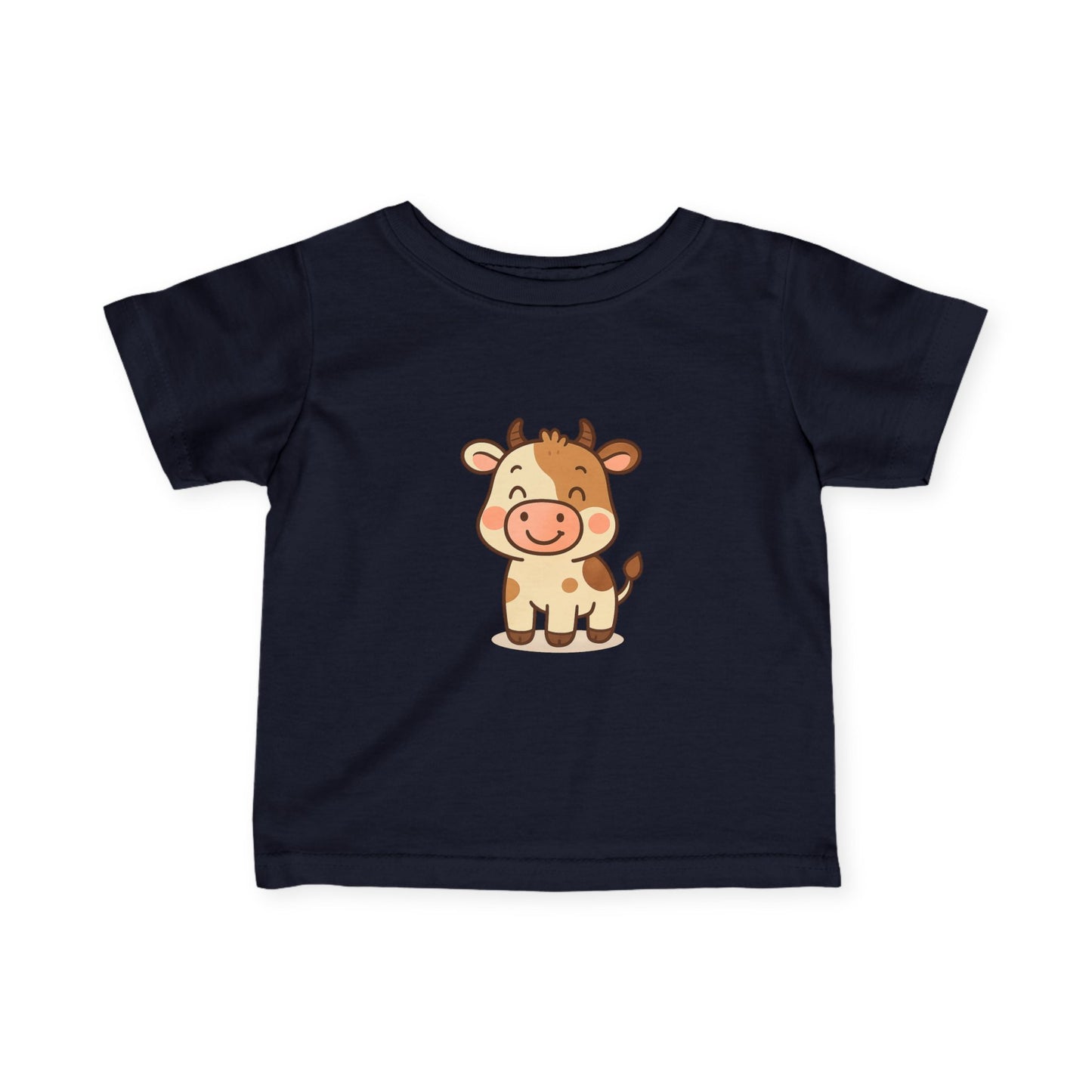 Cute Cartoon Cow Infant Tee - Baby Cow Graphic Shirt