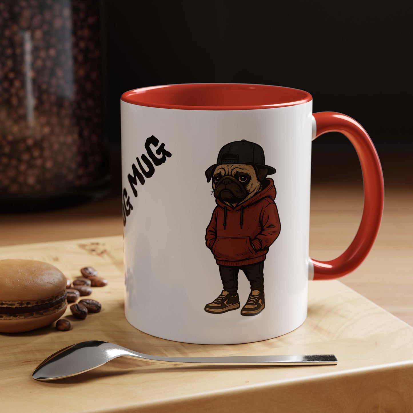The Pug Mug Accent Coffee Mug — Cute Pug Cartoon Gift (11/15oz)