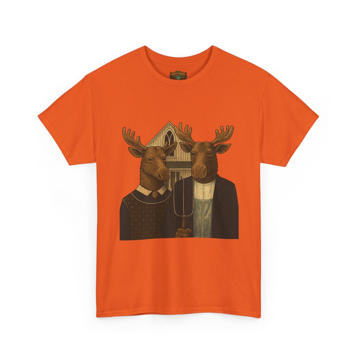 Moose Portrait T-Shirt — Vintage Animal Couple Graphic Tee
