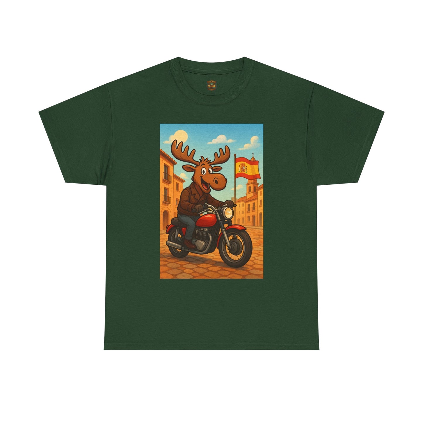 Happy Moose on a Motorcycle T-Shirt | Vintage Biker Animal Tee