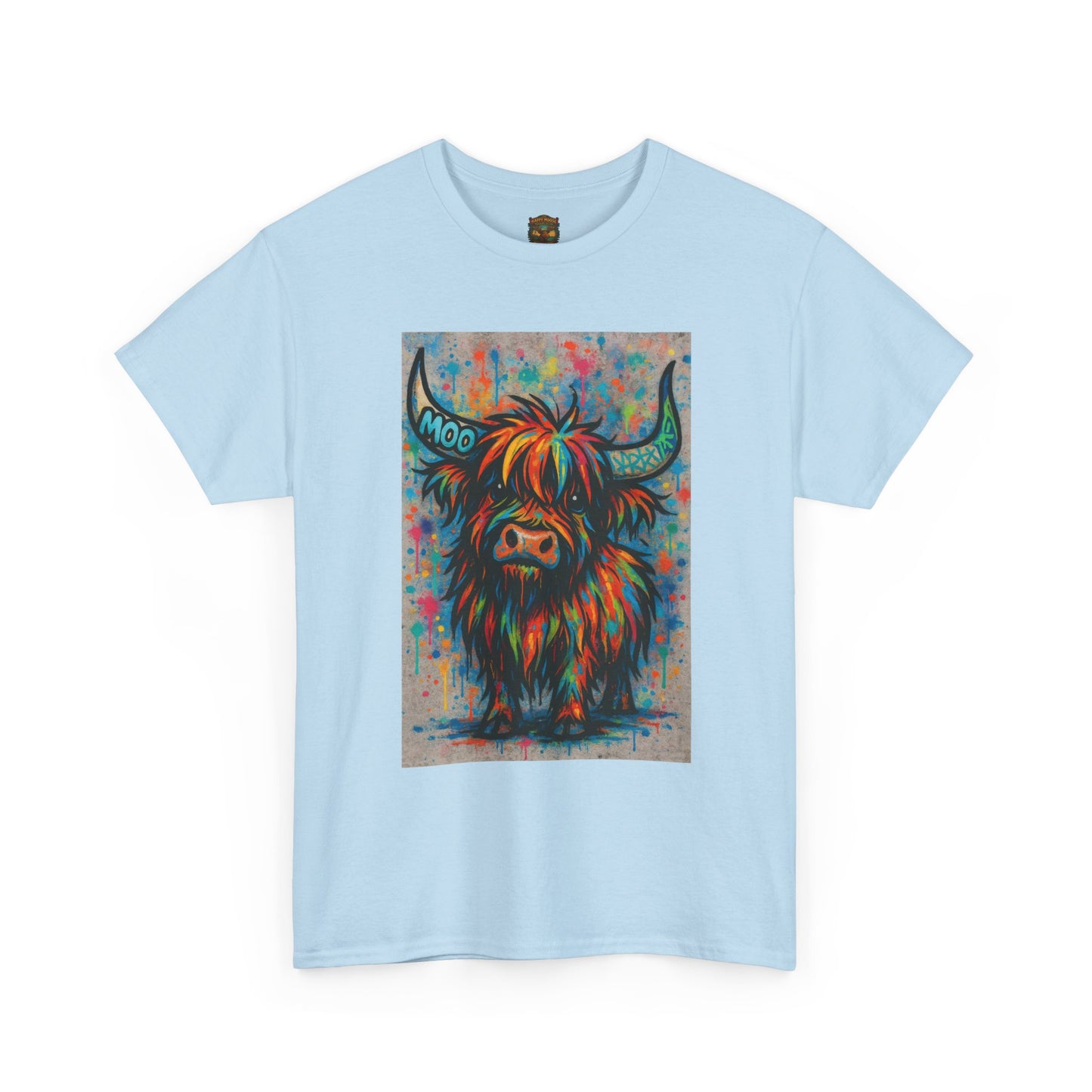 Psychedelic Highland Cow T-Shirt | Retro Rainbow Cow Art 8