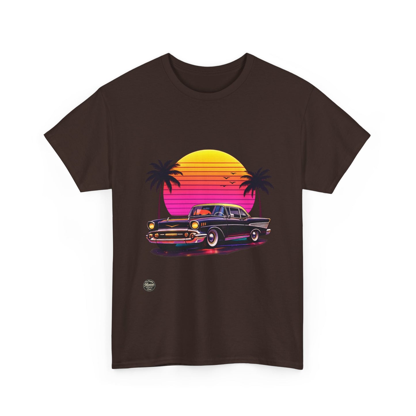 Retro Sunset Classic Car T‑Shirt  EC011