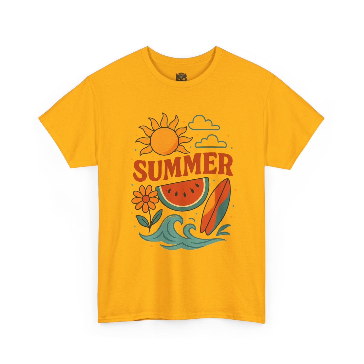Summer Beach Tee | Surf Waves Palm Tree Graphic