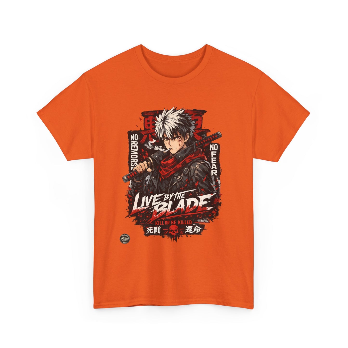 Live by the Blade Anime Tee — Samurai Sword Graphic T-Shirt #E003
