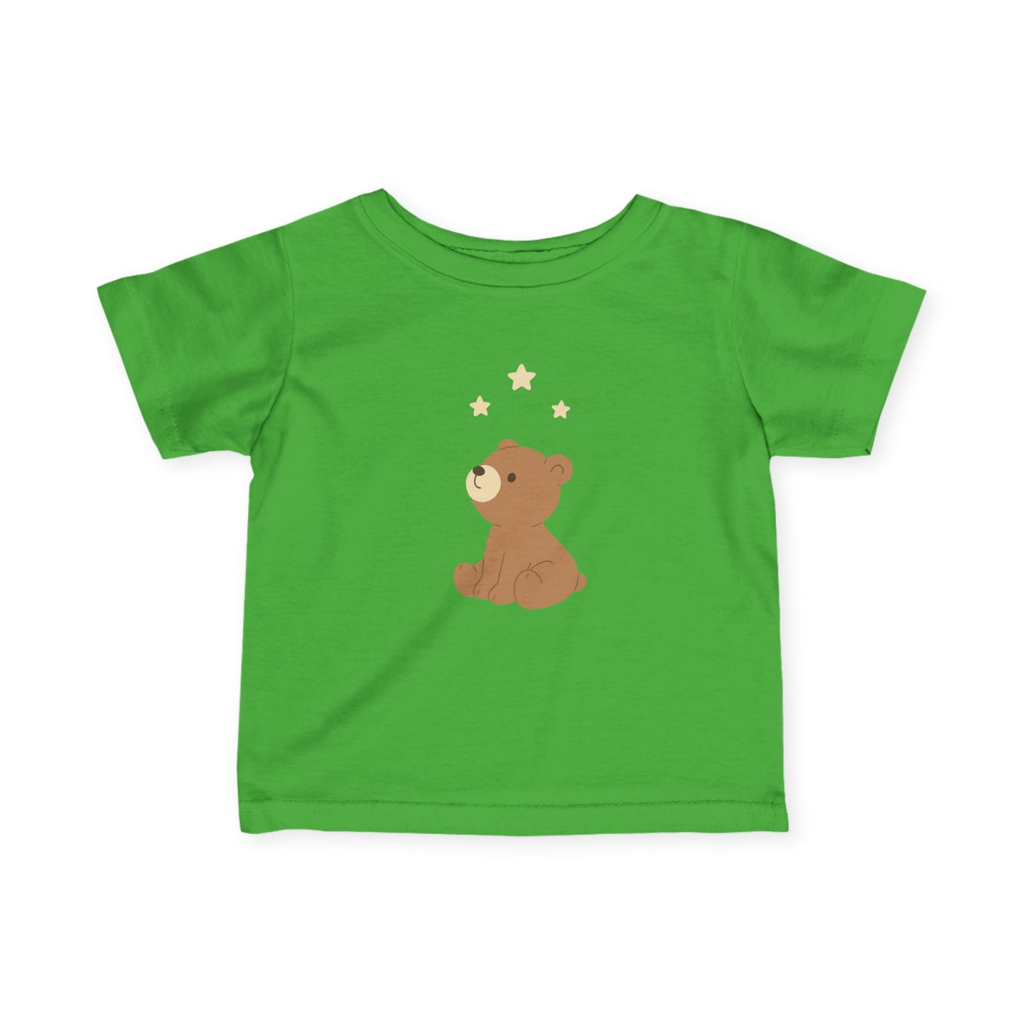 Infant Tee — Cute Sitting Teddy Bear with Stars Baby Shirt