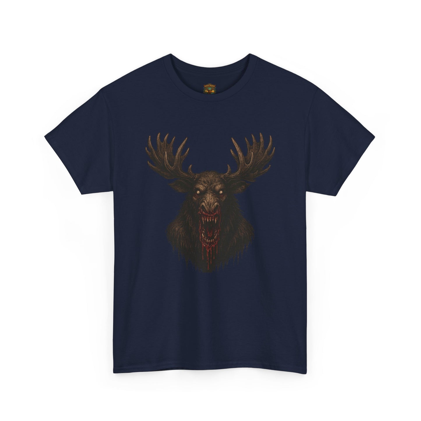 Moose Skull Graphic Tee — Dark Forest Horror Antler Shirt