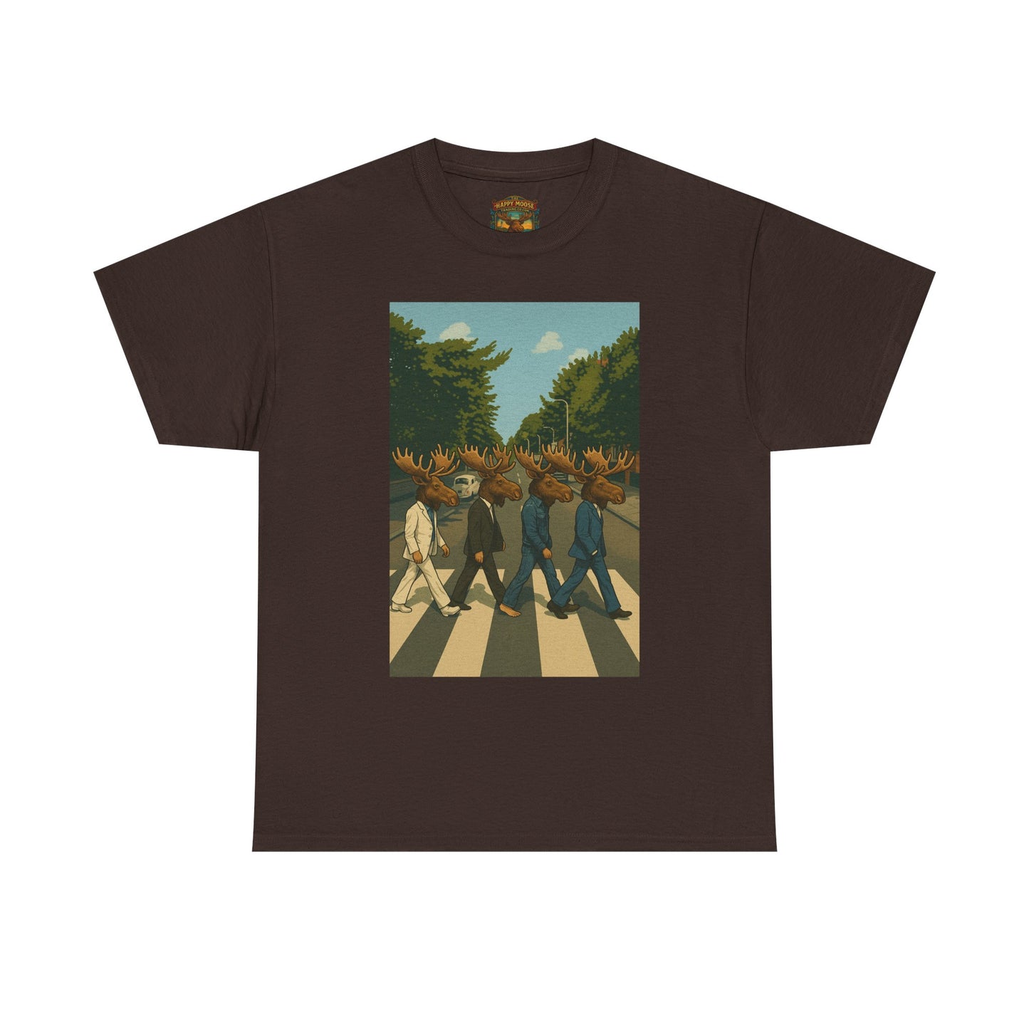 Moose Abbey Road Tee — Retro Parody Band Graphic T-Shirt