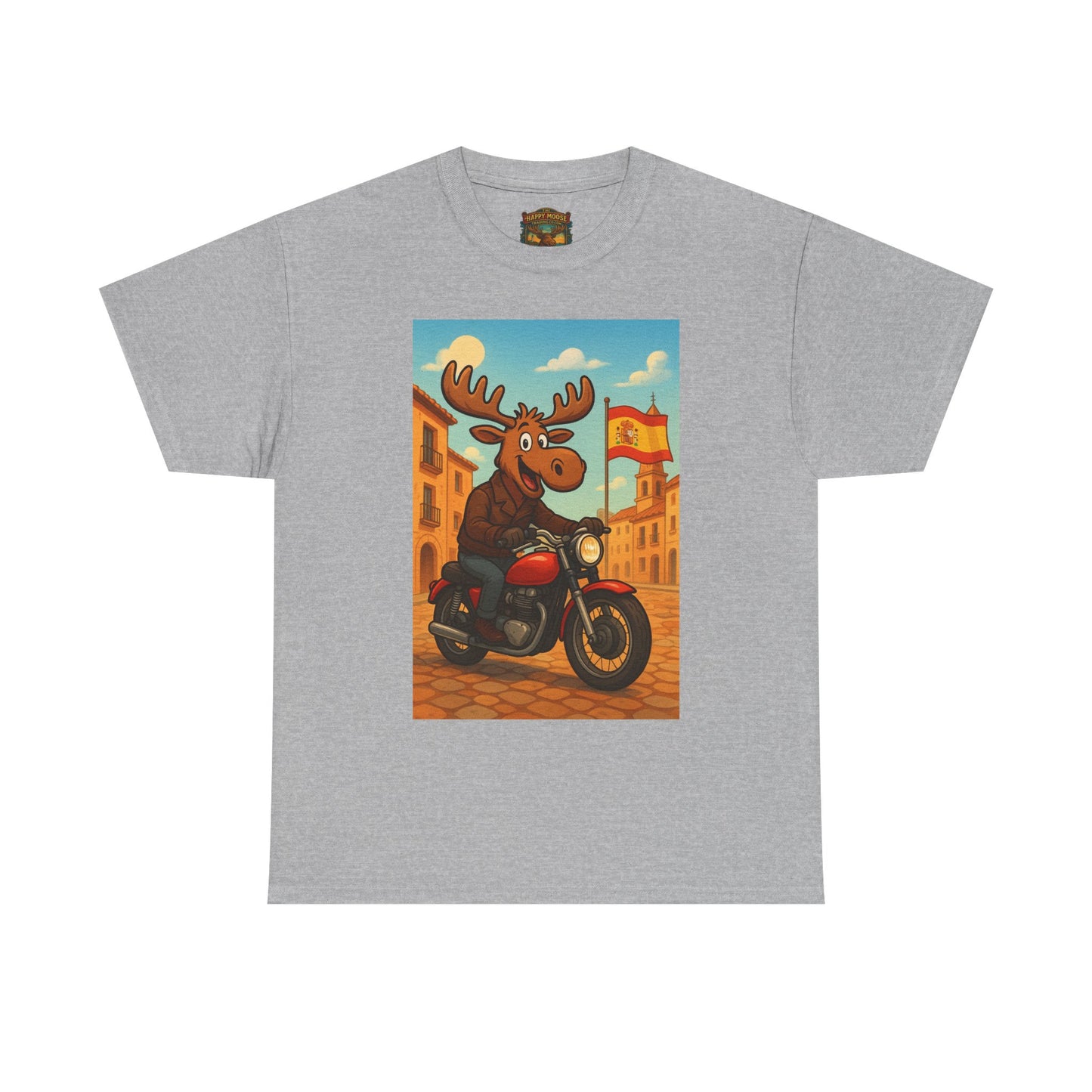 Happy Moose on a Motorcycle T-Shirt | Vintage Biker Animal Tee