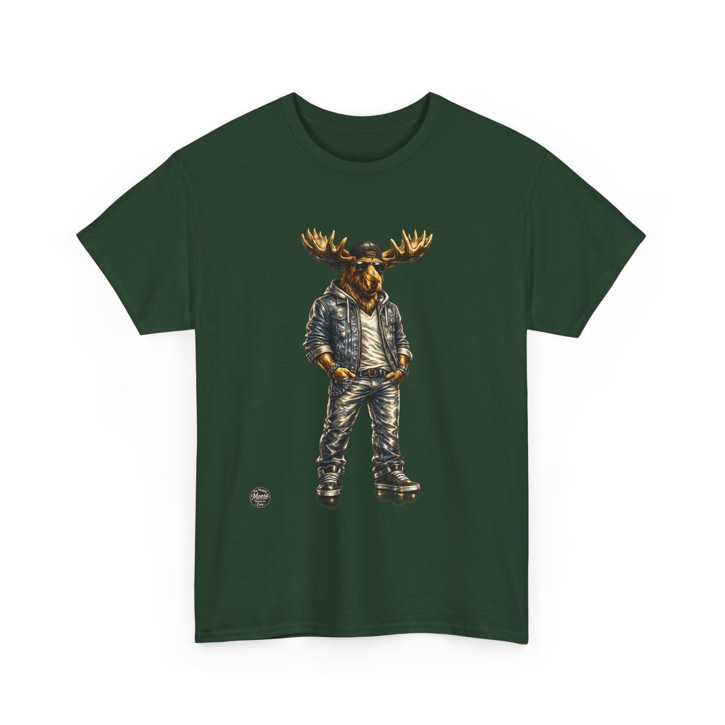 Rustic Urban Moose Graphic Tee — Outdoorsy Moose Illustration T-Shirt