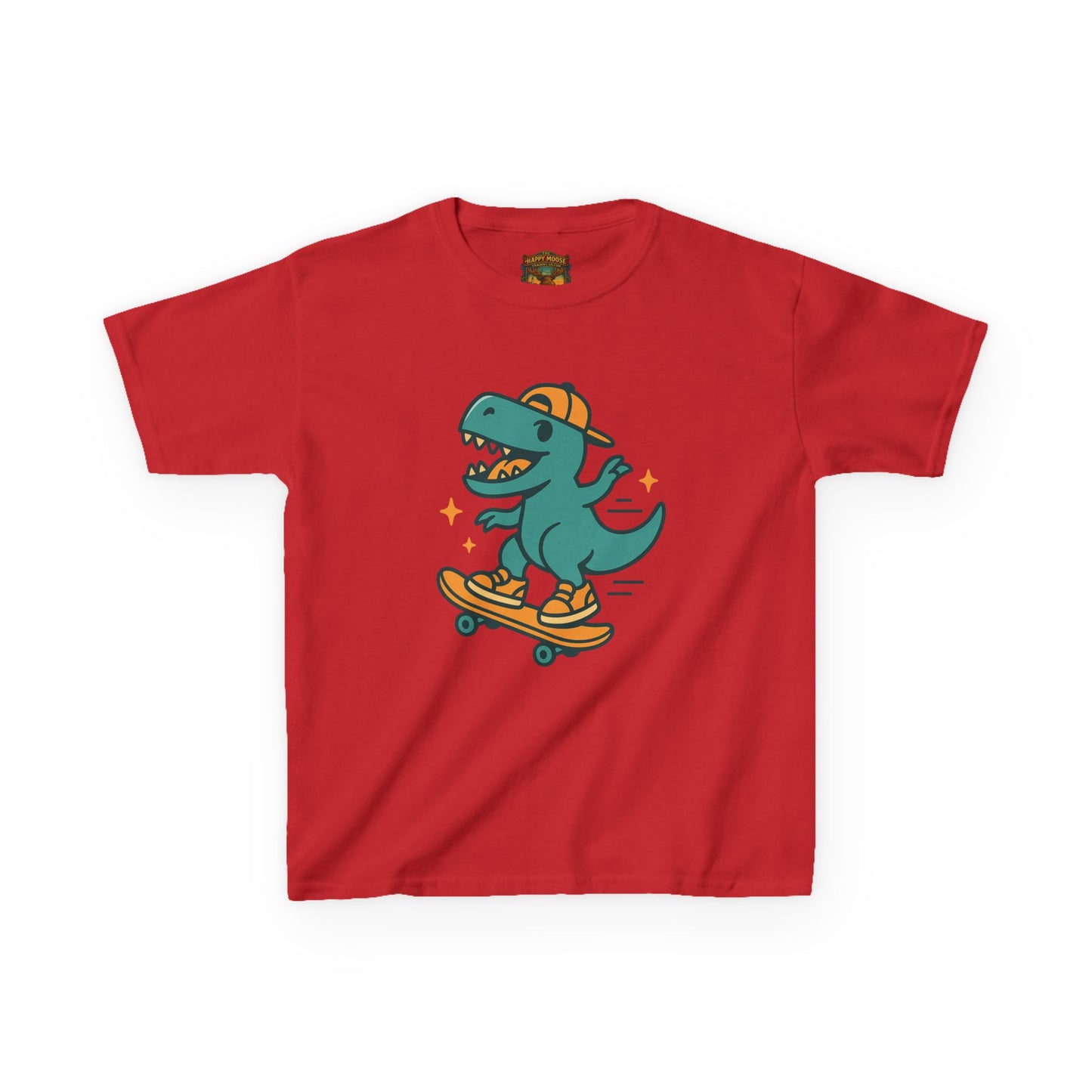 Kids Skateboarding Dino Tee — Cute Skateboard T‑Rex Graphic Shirt
