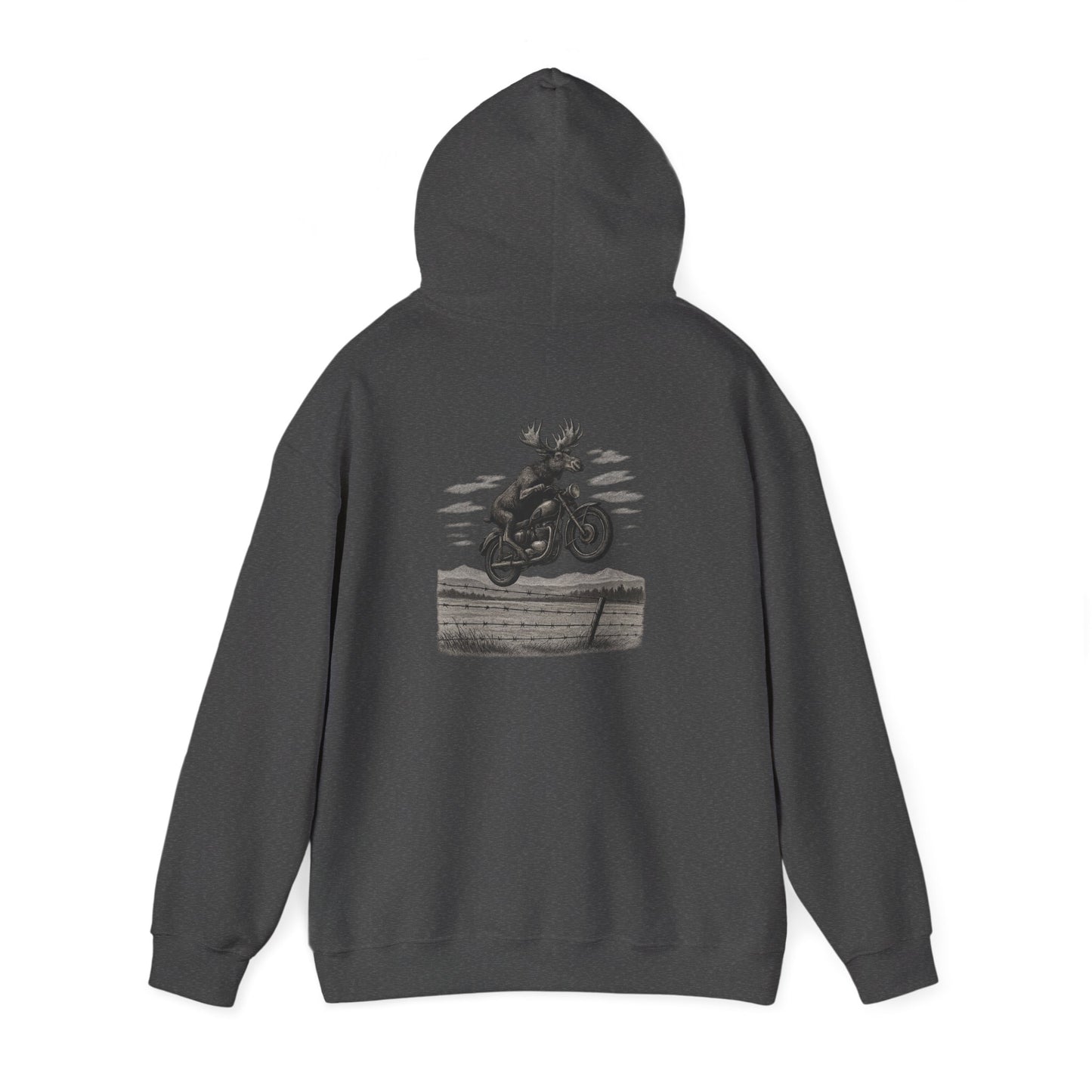 Great Moose Escape Hoodie - Vintage Biker Graphic Sweatshirt