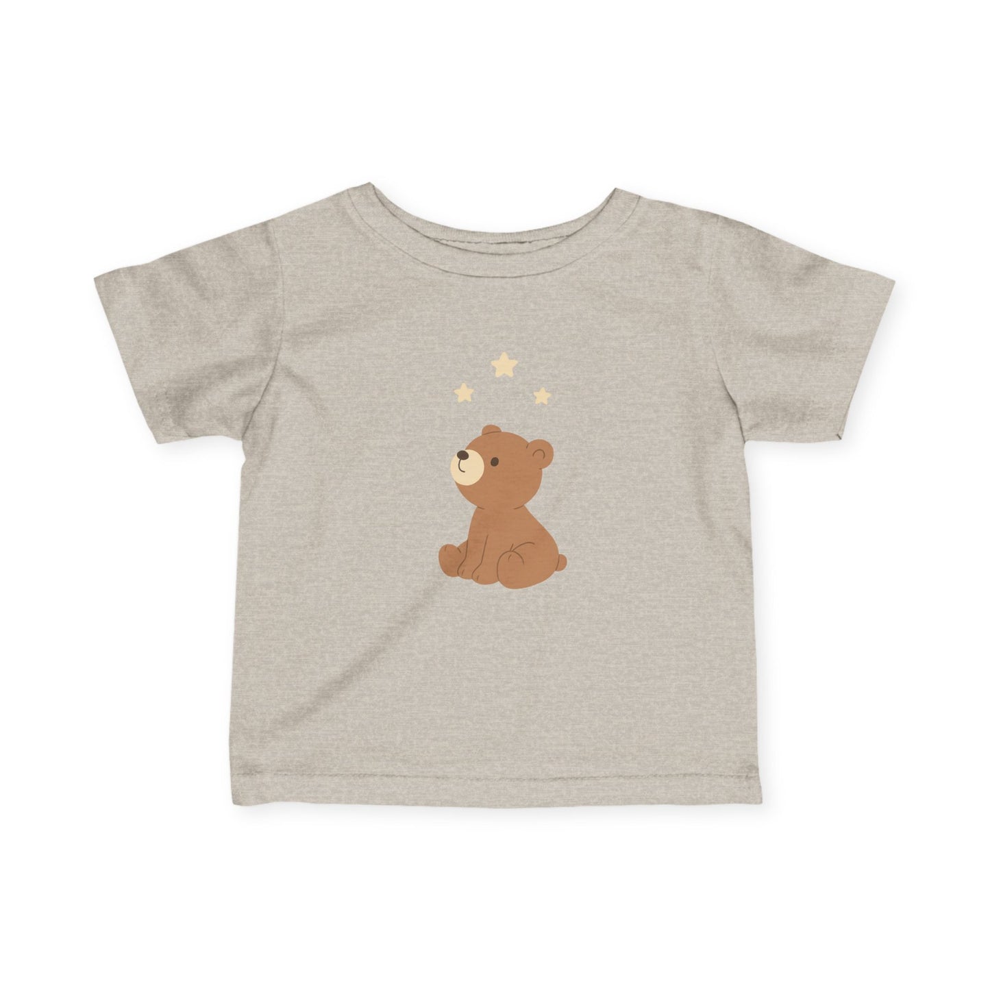 Infant Tee — Cute Sitting Teddy Bear with Stars Baby Shirt