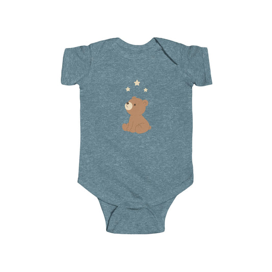Cute Teddy Bear Infant Bodysuit — Baby Onesie with Stars