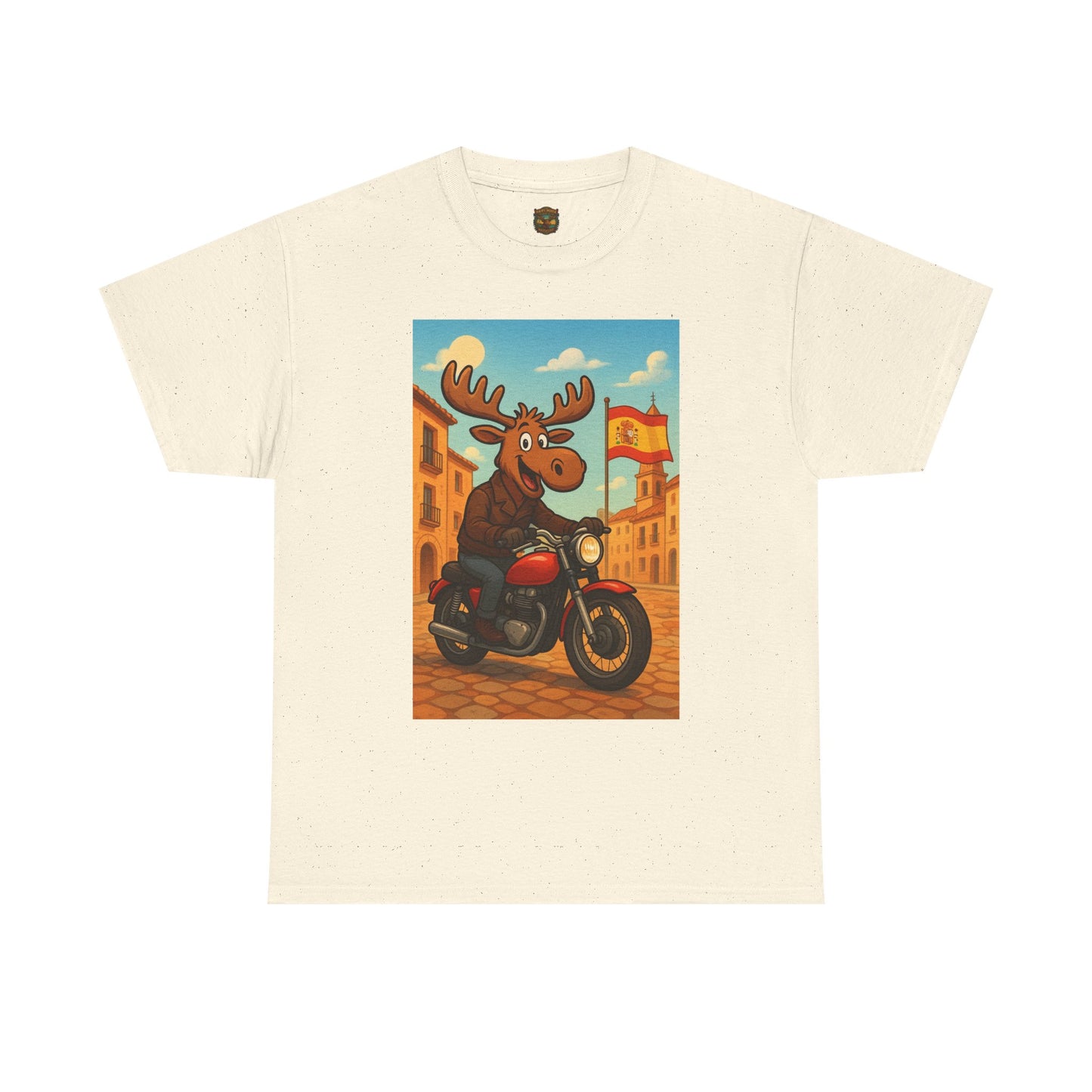 Happy Moose on a Motorcycle T-Shirt | Vintage Biker Animal Tee