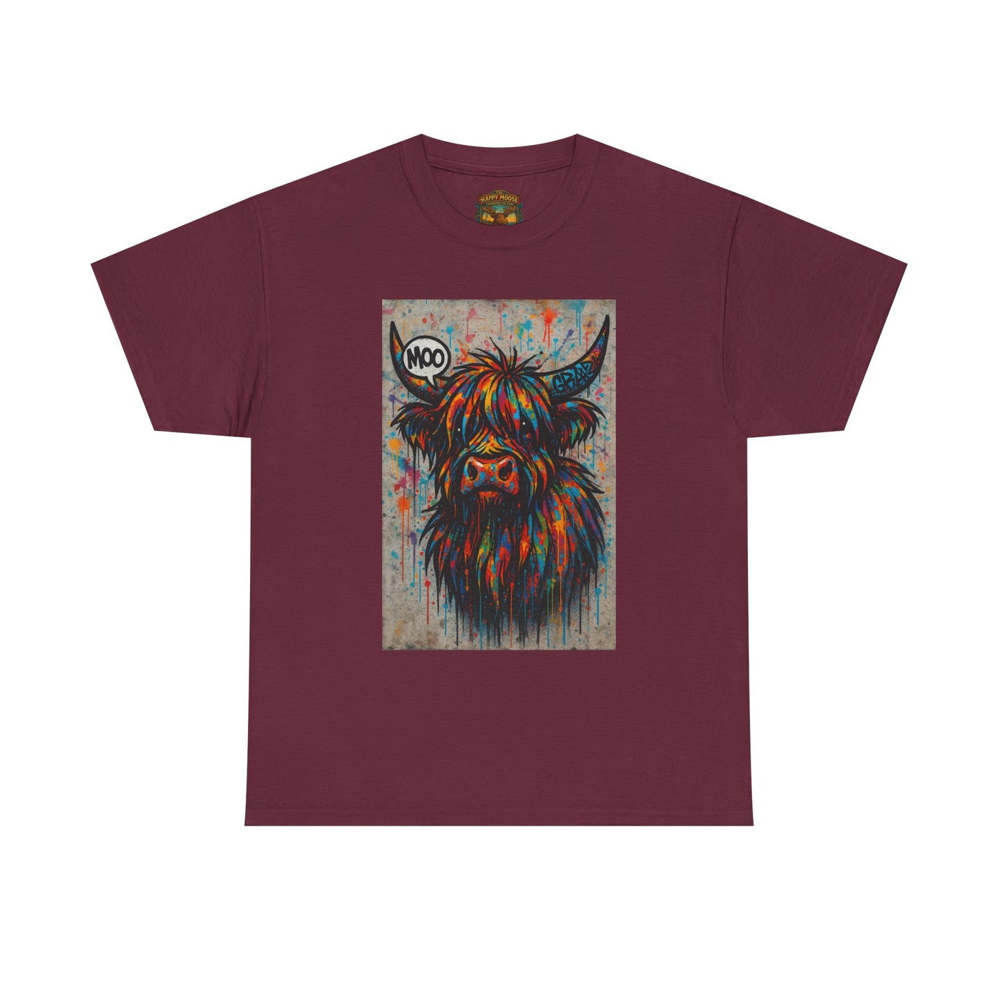 Psychedelic Highland Cow T-Shirt | Retro Rainbow Cow Art 7