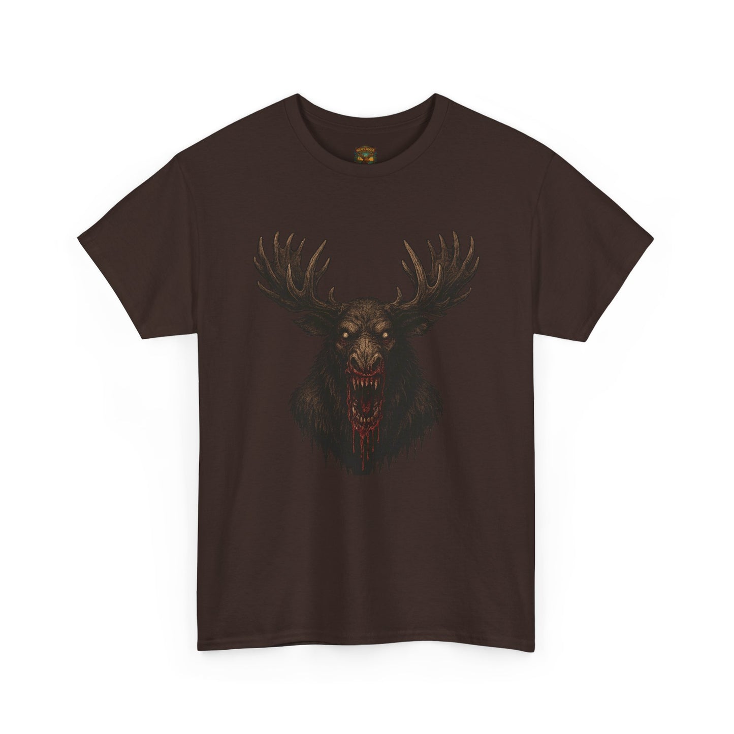 Moose Skull Graphic Tee — Dark Forest Horror Antler Shirt