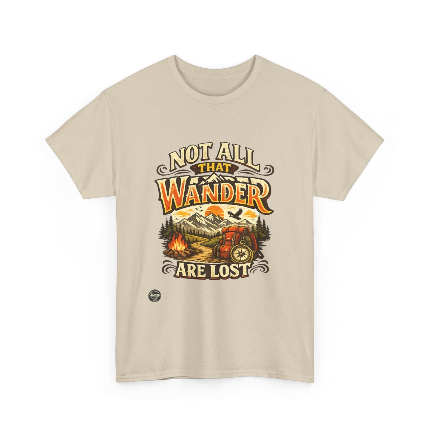 Wander Camper T‑Shirt — "Not All That Wander Are Lost" Adventure Tee