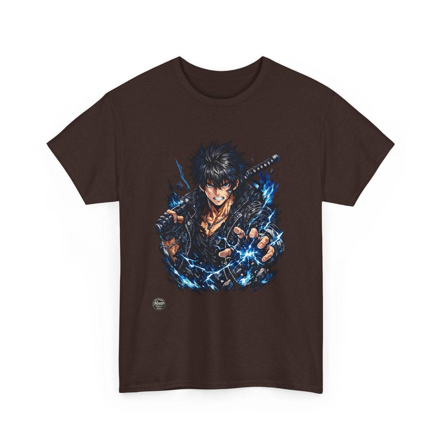 Samurai Warrior Anime Tee — Fierce Swordfighter Graphic T-Shirt #E005