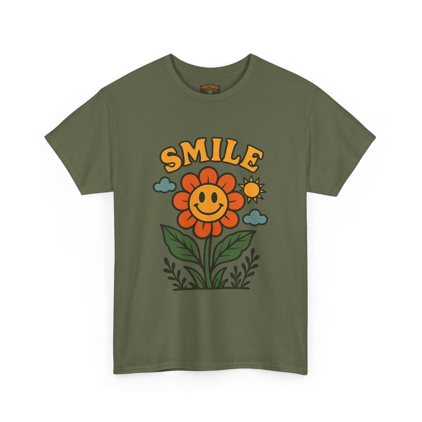 Smile With The Flowers T-Shirt | Floral Typography Tee