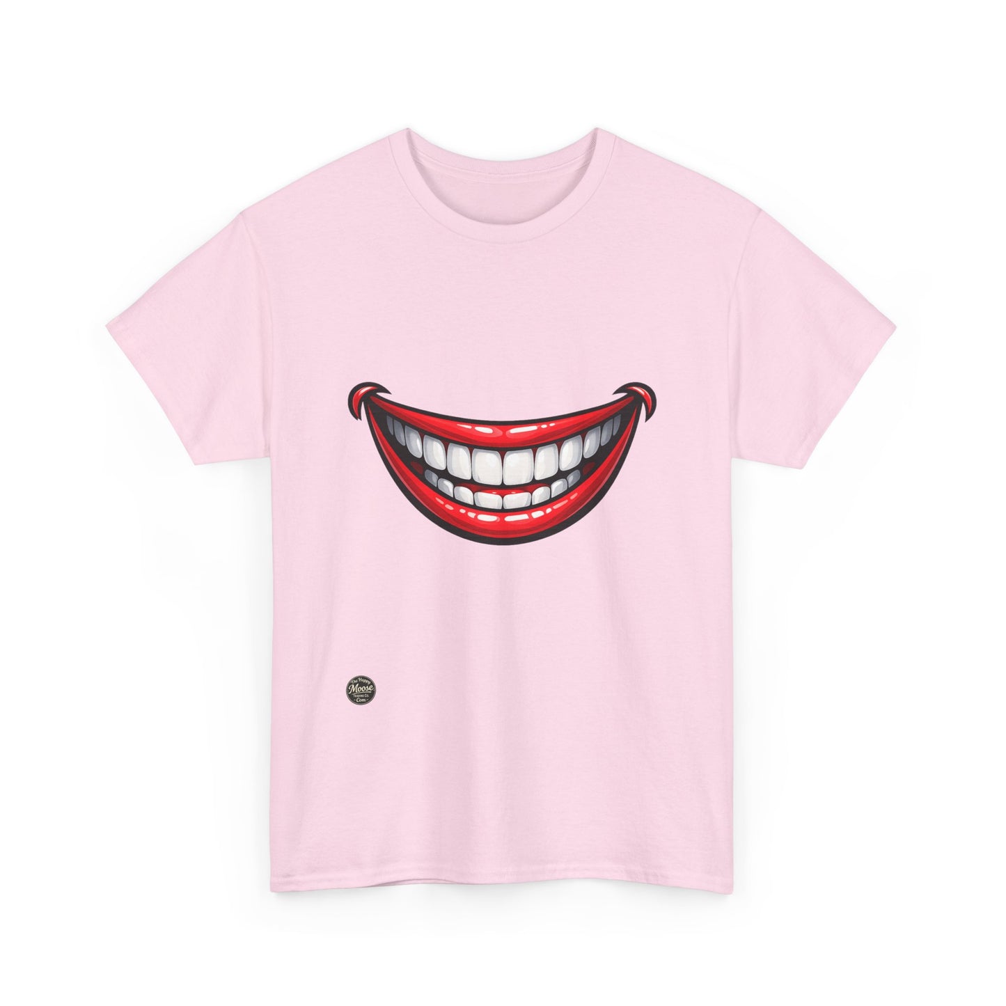 Smiling Joker Mouth Tee — Funny Red Grin Graphic T-Shirt