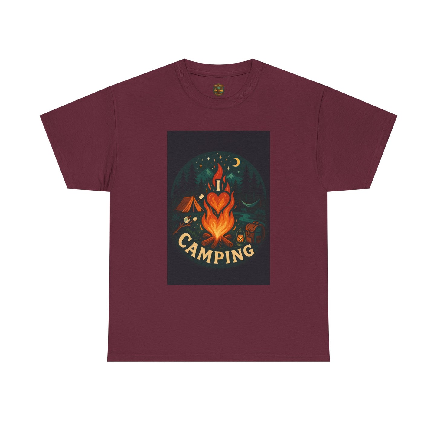 Camping Heart Campfire T-Shirt | Outdoor Adventure Graphic Tee