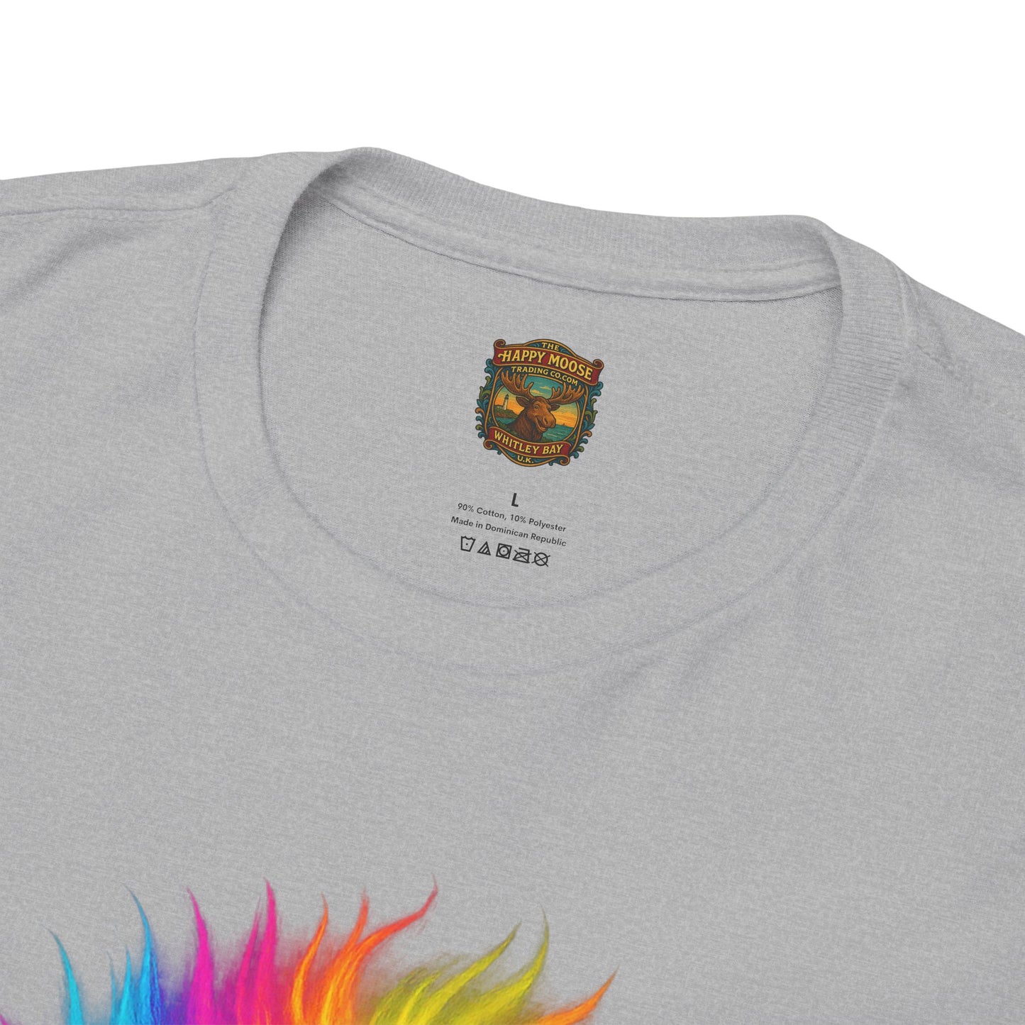 Rainbow Highland Cow T-Shirt — Colourful Neon Graphic Tee