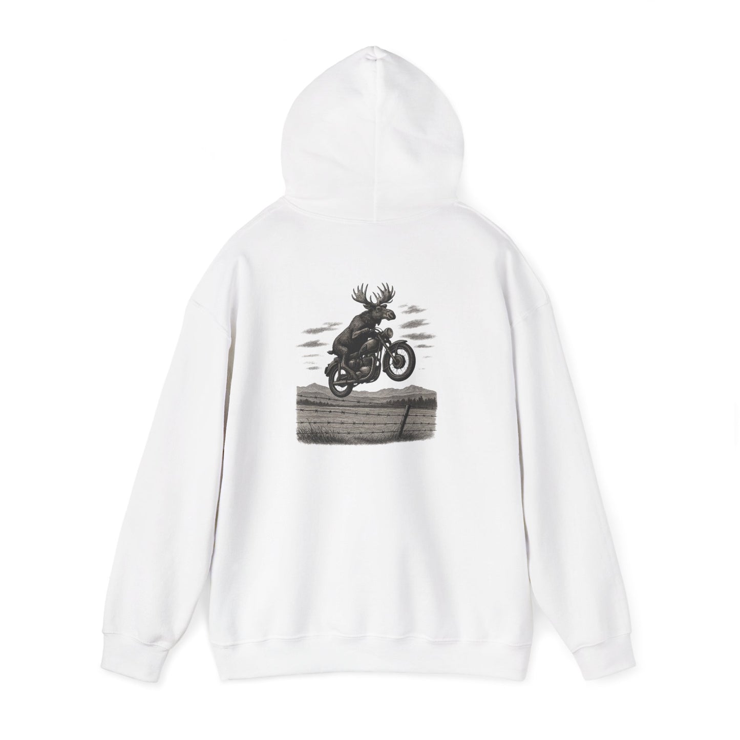 Great Moose Escape Hoodie - Vintage Biker Graphic Sweatshirt