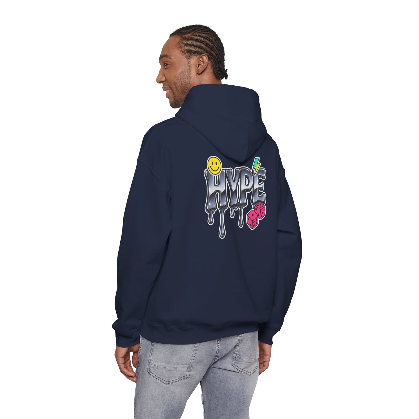 Hype Drip Hoodie — Graphic Streetwear Sweatshirt with Smiley & Dice