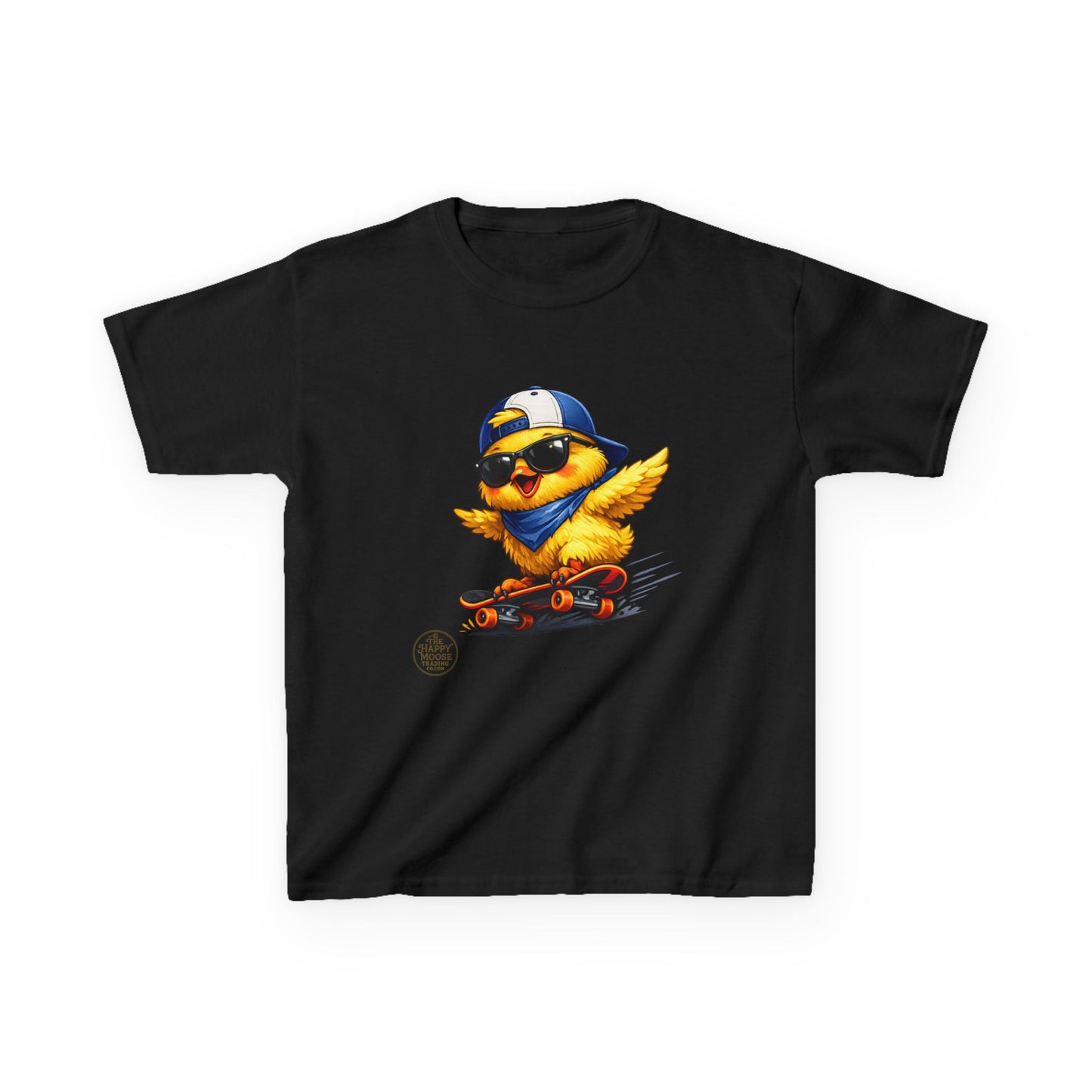 Skateboard Chick Kids T‑Shirt — Cool Sunglasses Duck Skateboard Graphic Tee