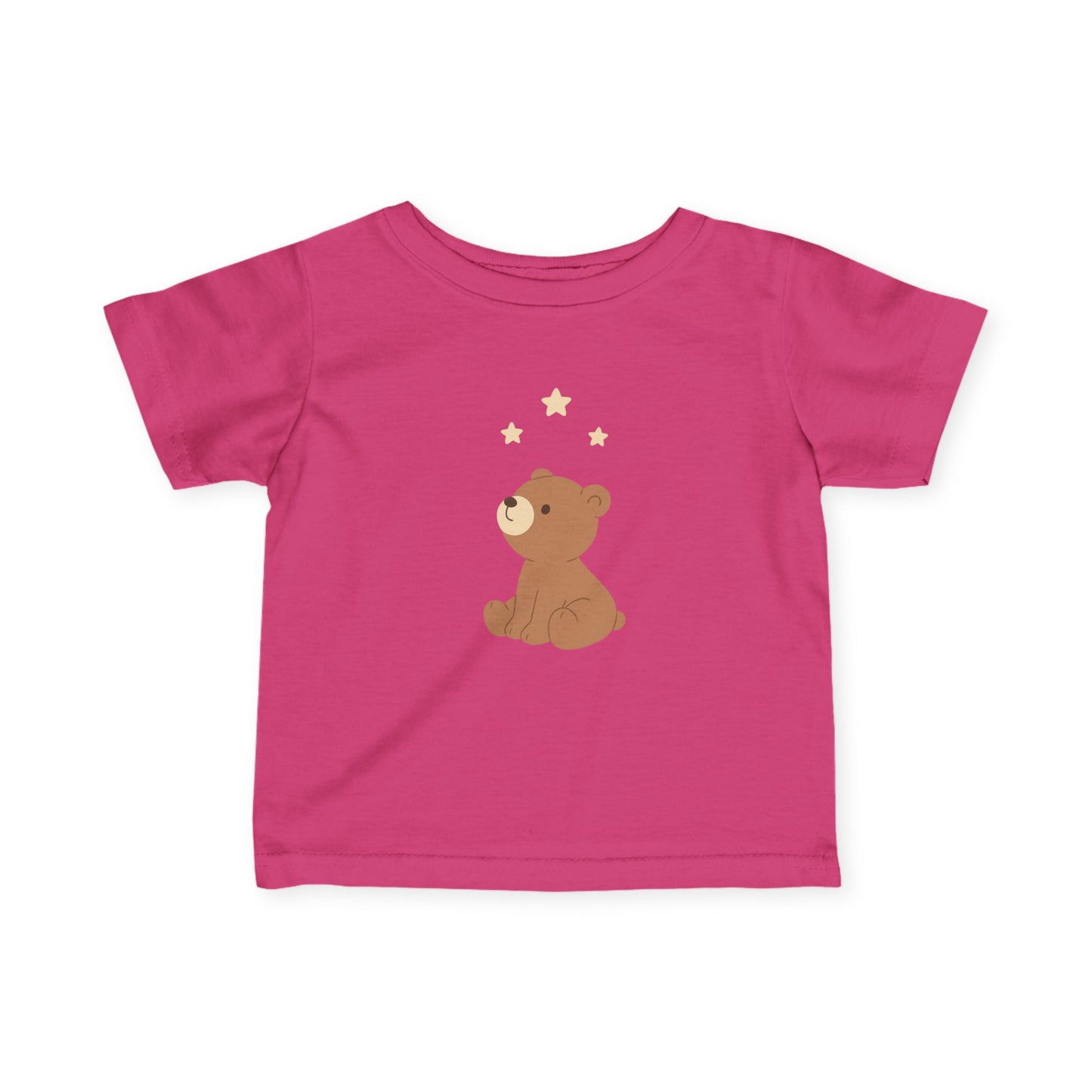 Infant Tee — Cute Sitting Teddy Bear with Stars Baby Shirt