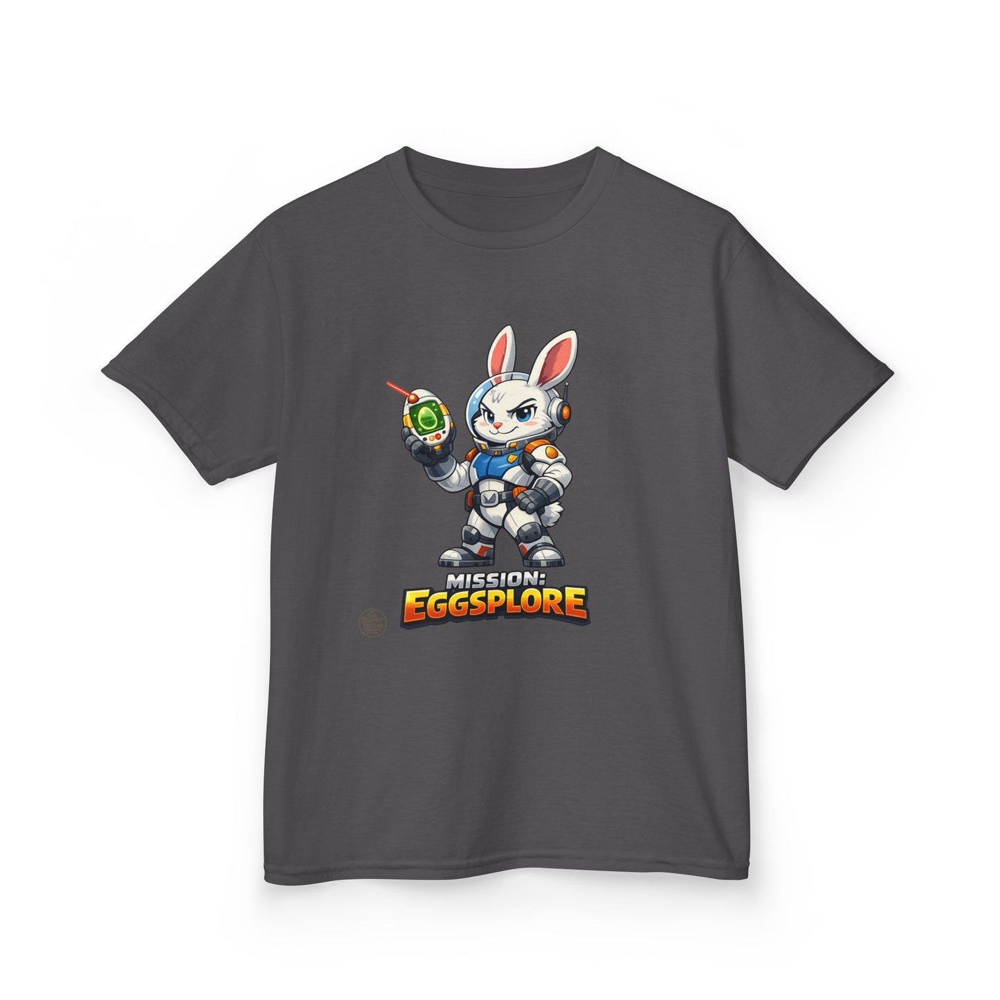 Kids Tee — 'Eggsplore' Bunny Space Explorer Graphic Shirt