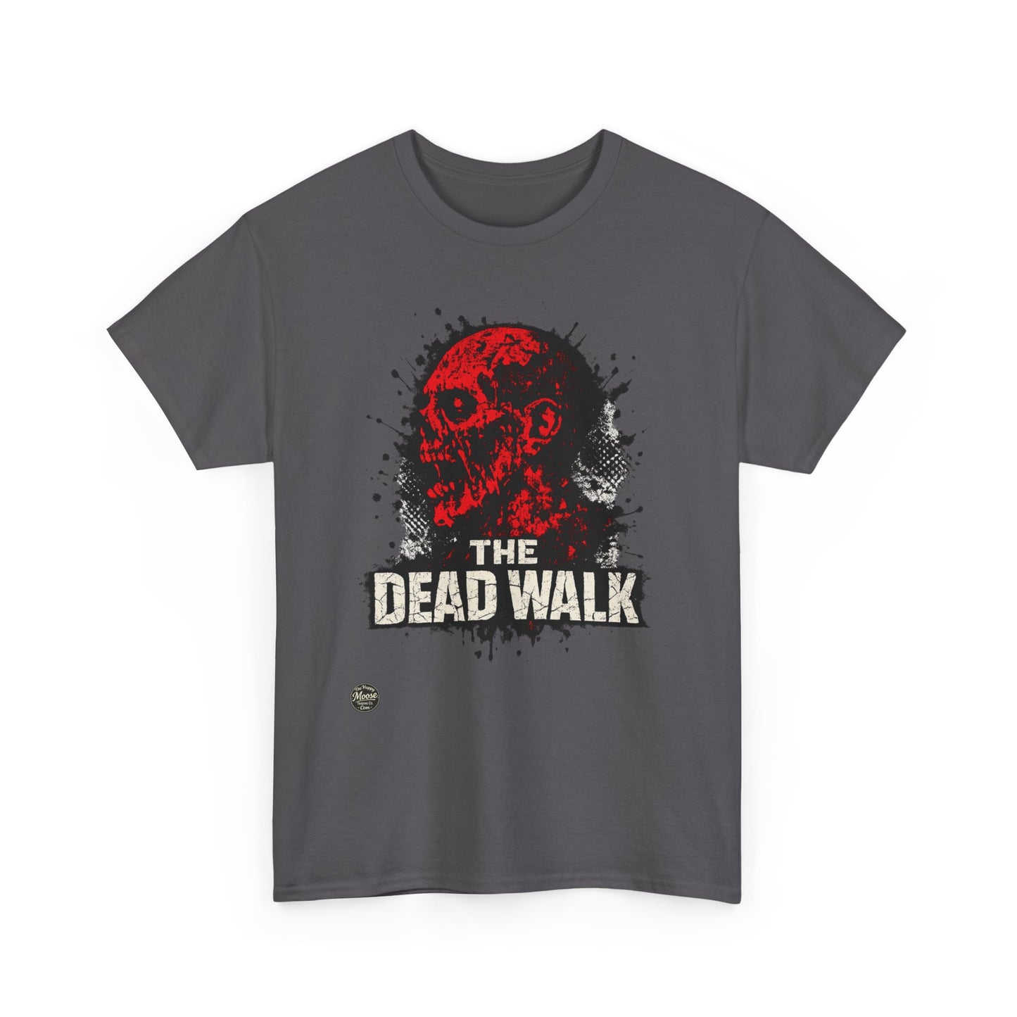 The Dead Walk Horror T-Shirt — Red Zombie Skull Graphic Tee