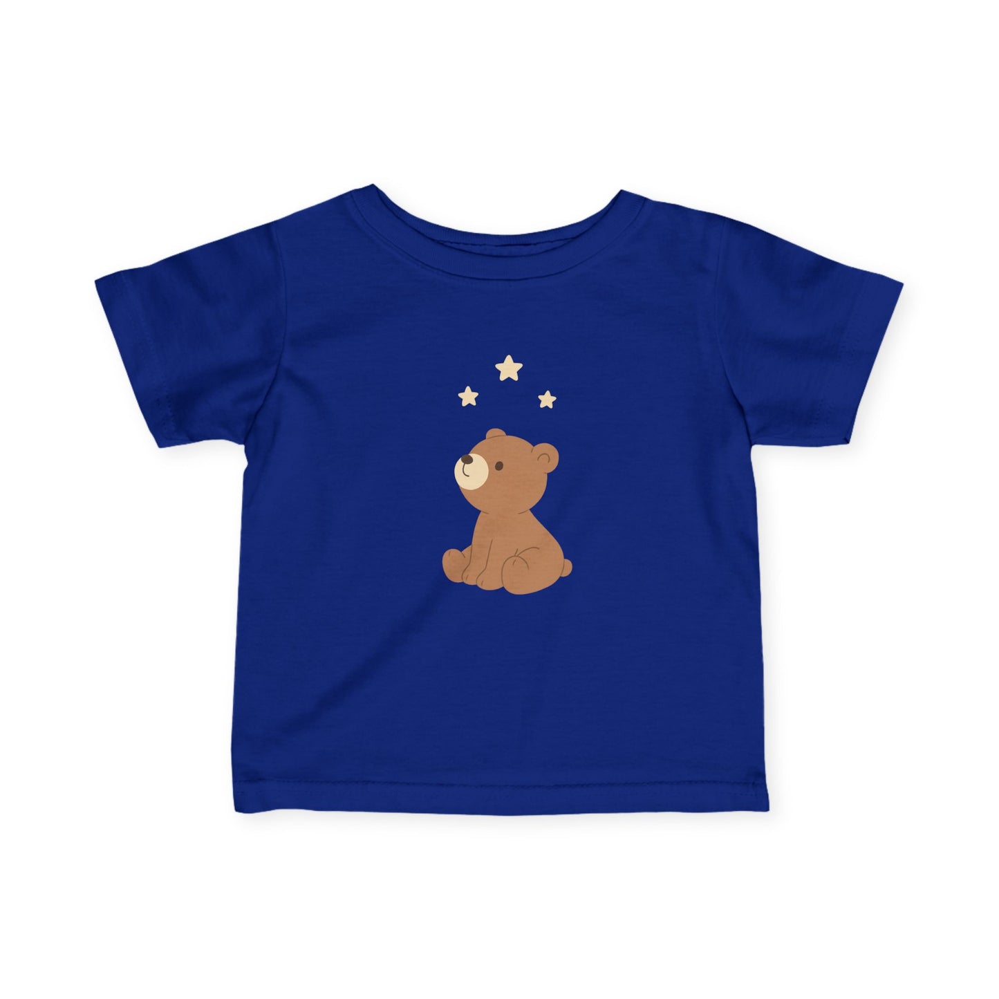 Infant Tee — Cute Sitting Teddy Bear with Stars Baby Shirt