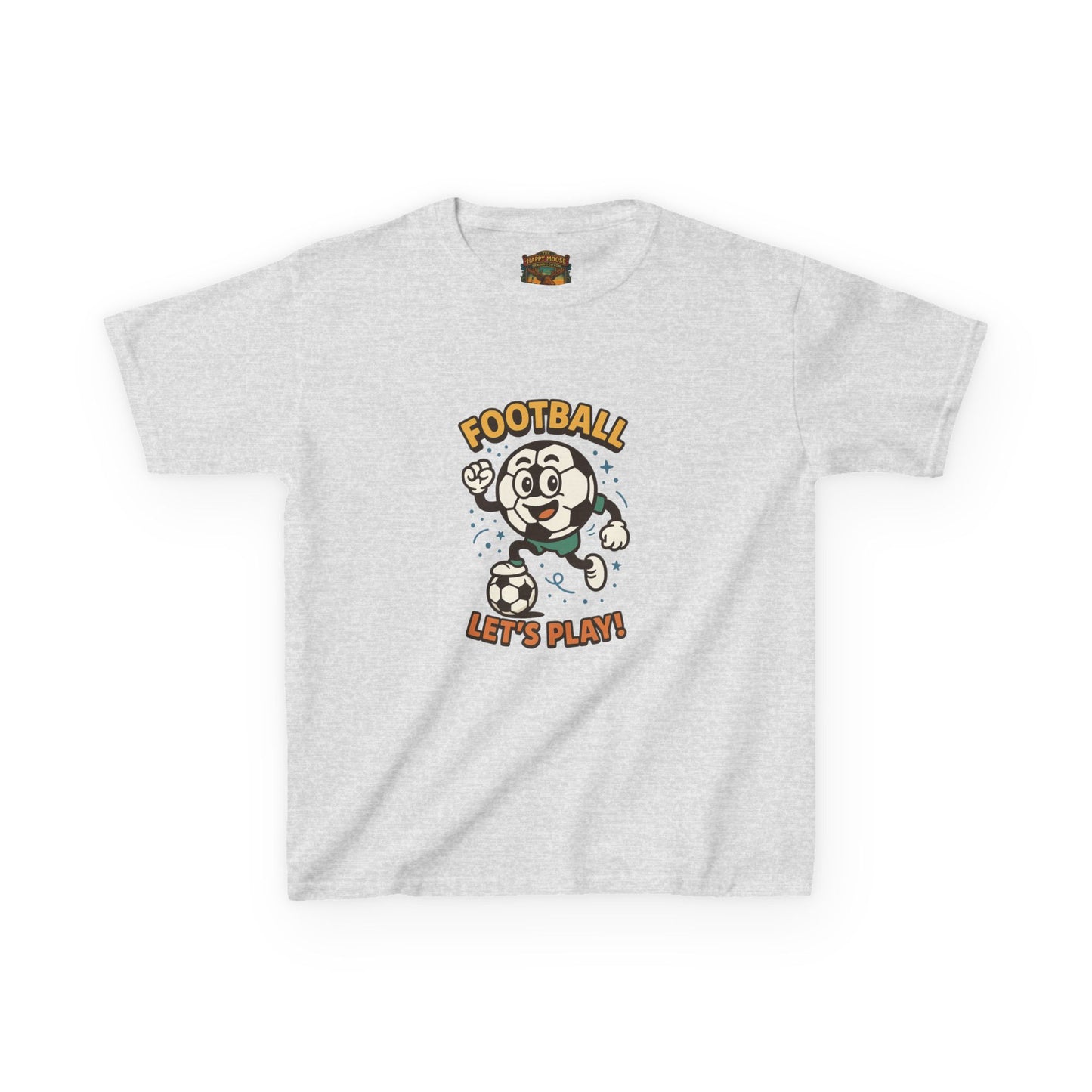 Kids Football Tee — "Football Let's Play" Retro Cartoon Soccer Shirt