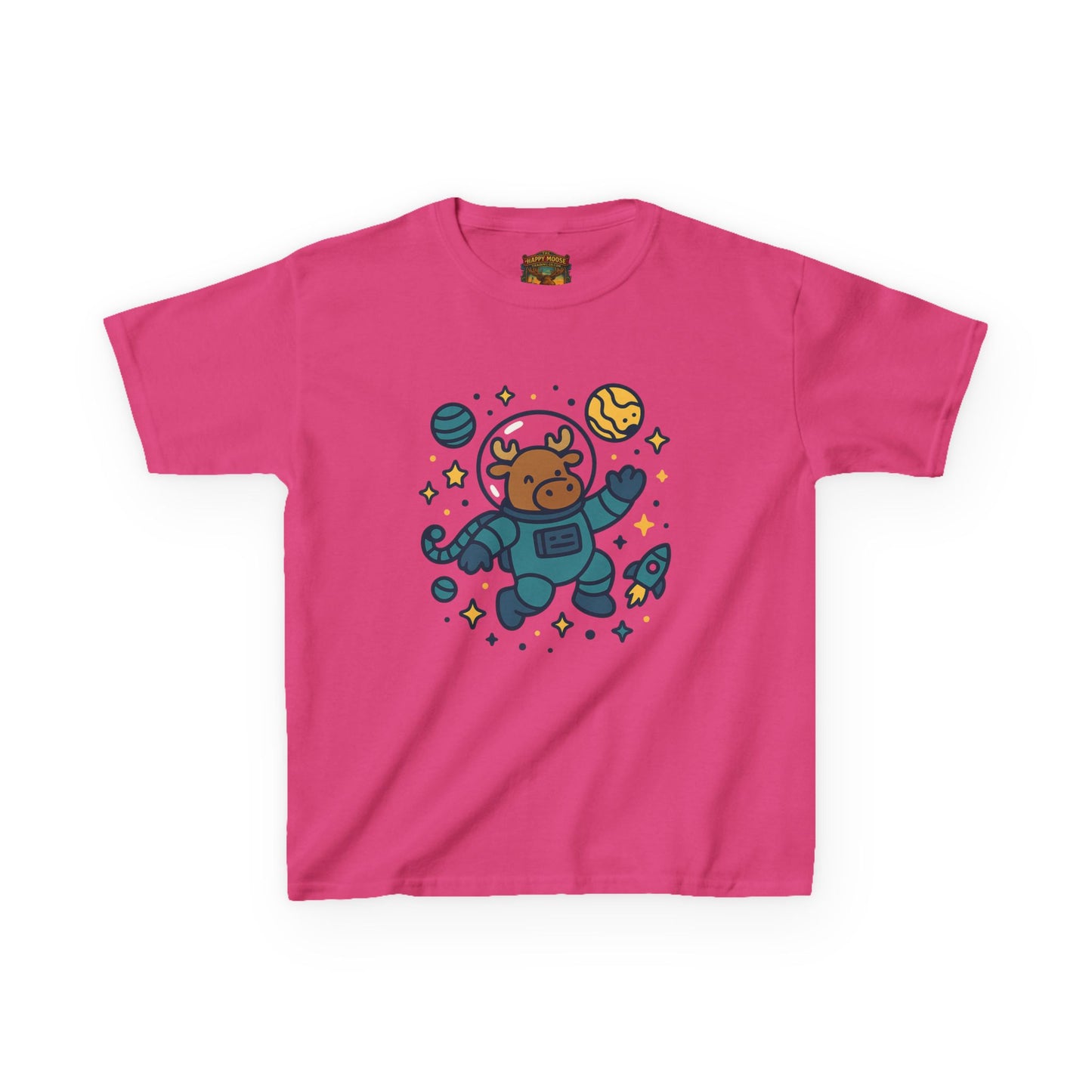 Kids Tee — Cute Astronaut Moose Space Shirt for Children