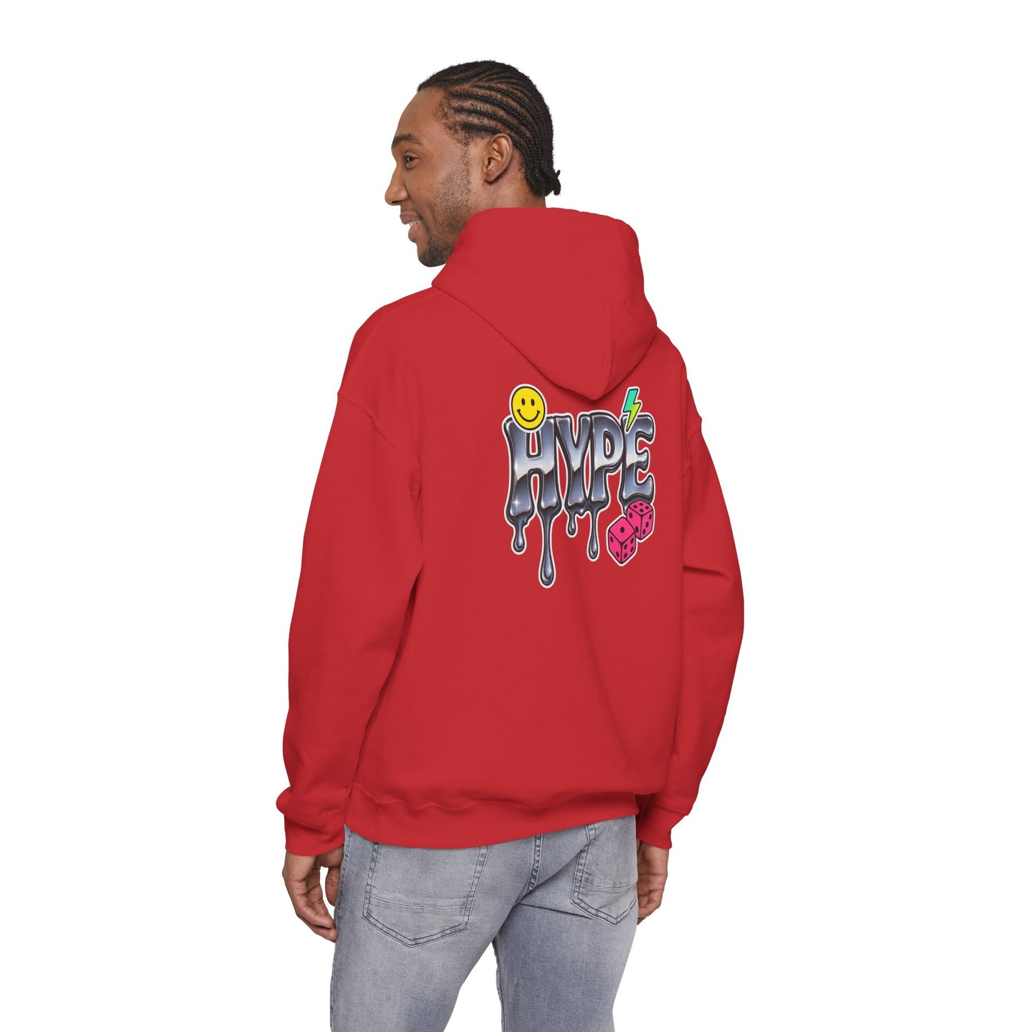 Hype Drip Hoodie — Graphic Streetwear Sweatshirt with Smiley & Dice