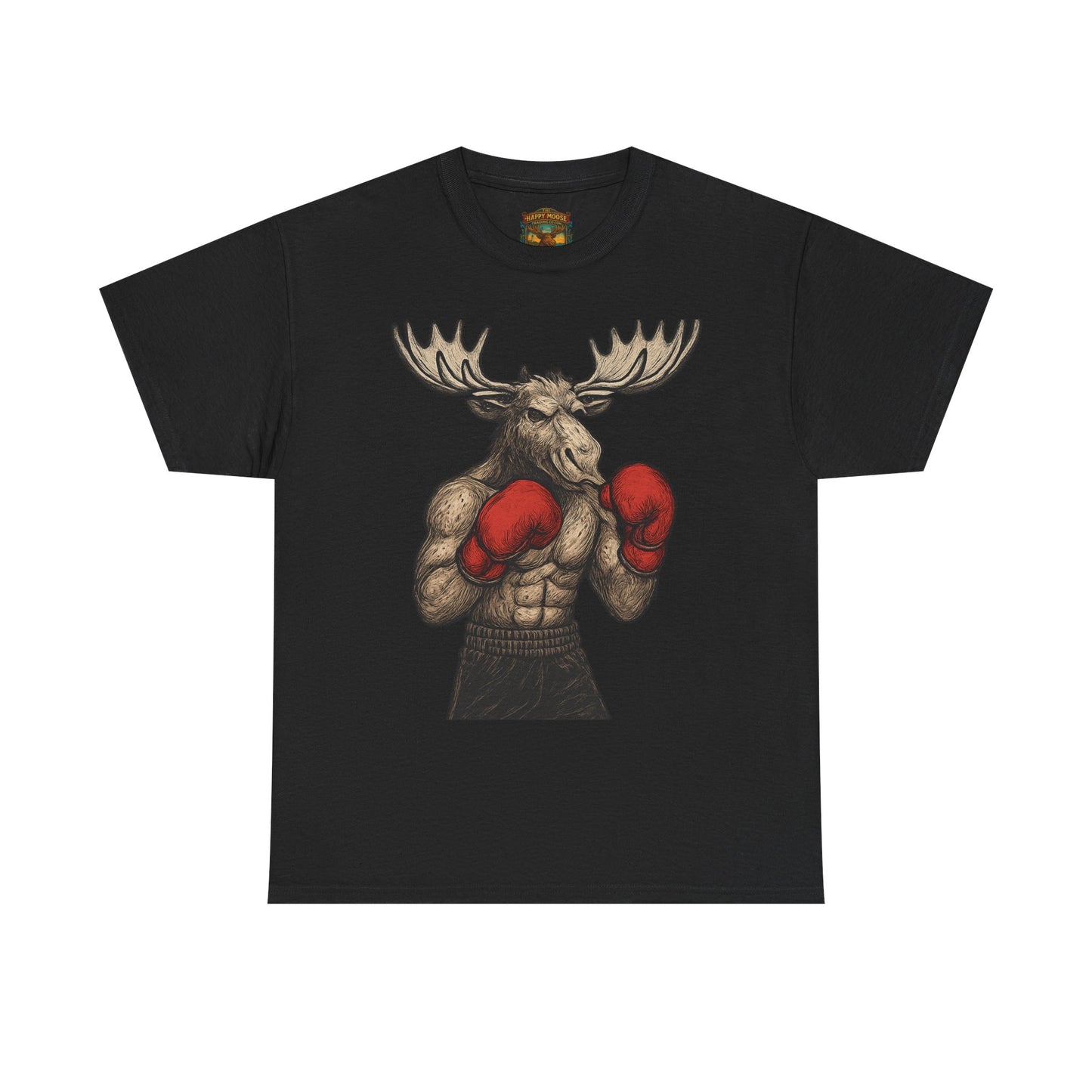 Boxing Moose T‑Shirt — Funny Wildlife Gym Tee for Men & Women