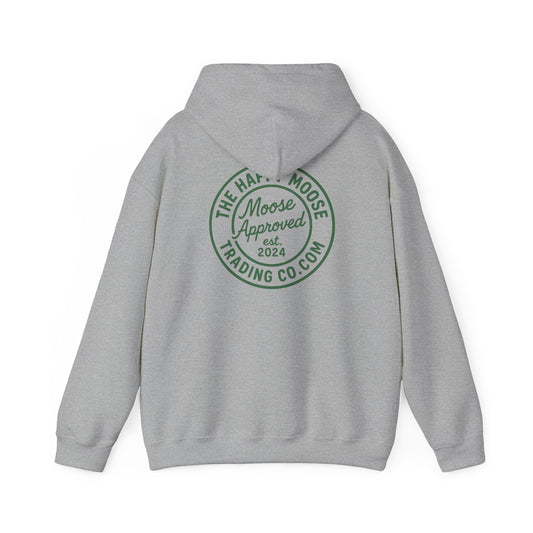 Hoodie - 'Moose Approved' Vintage Trading Co. Logo Hooded Sweatshirt