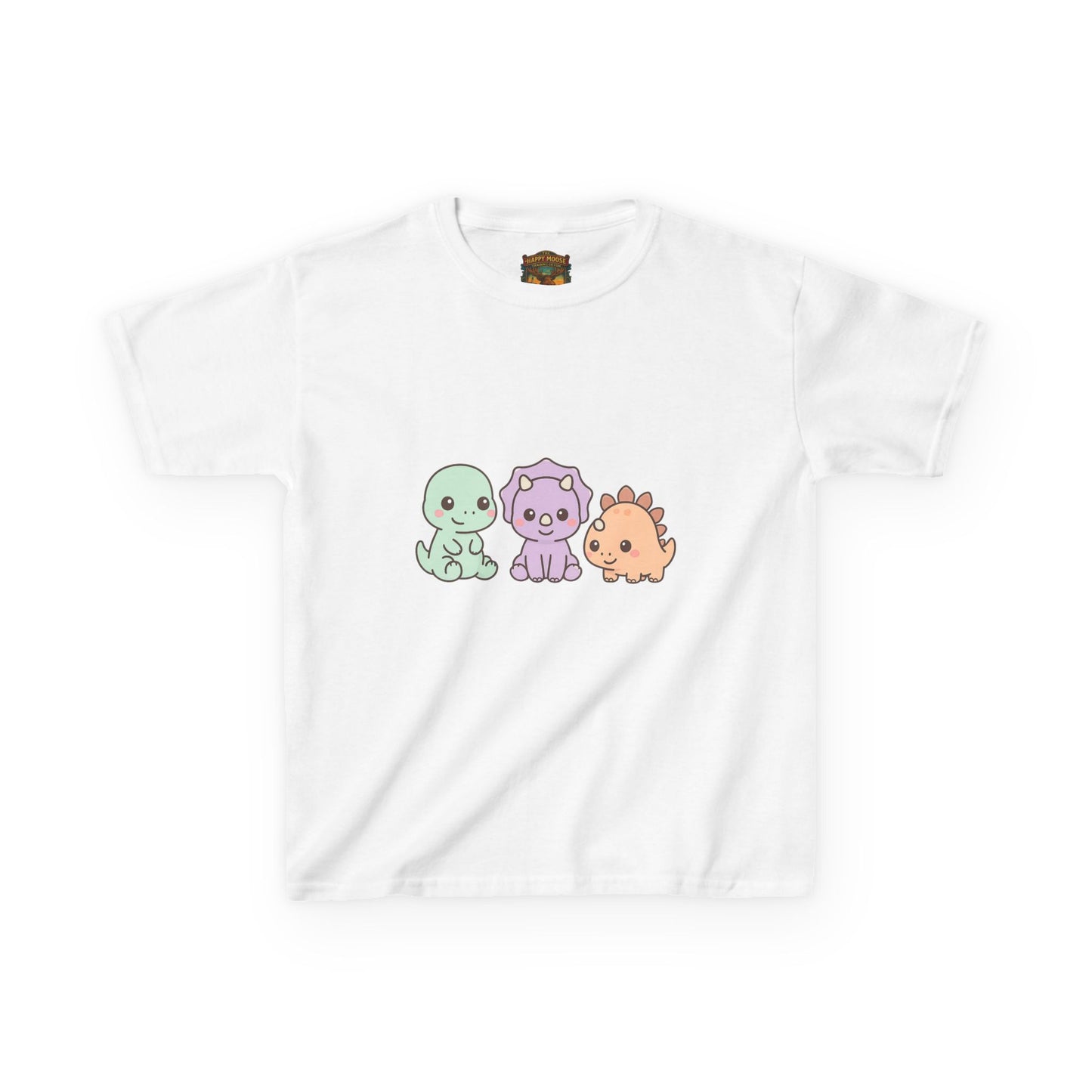 Kids Dino Trio T‑Shirt — Cute Pastel Dinosaur Graphic Tee for Toddlers & Children
