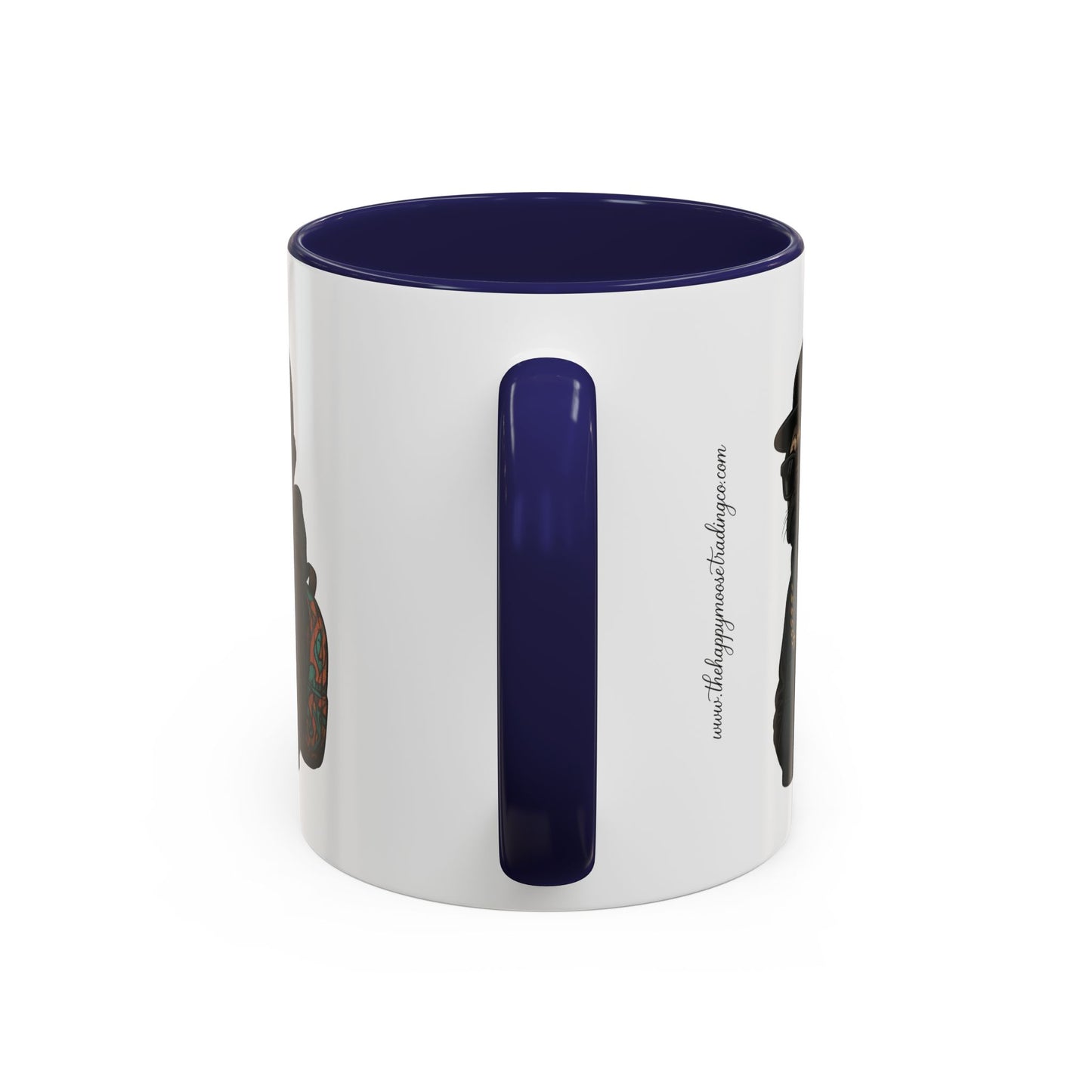 Pug Mug — Red Accent Coffee Mug with Hipster Pug Illustration (11/15oz)